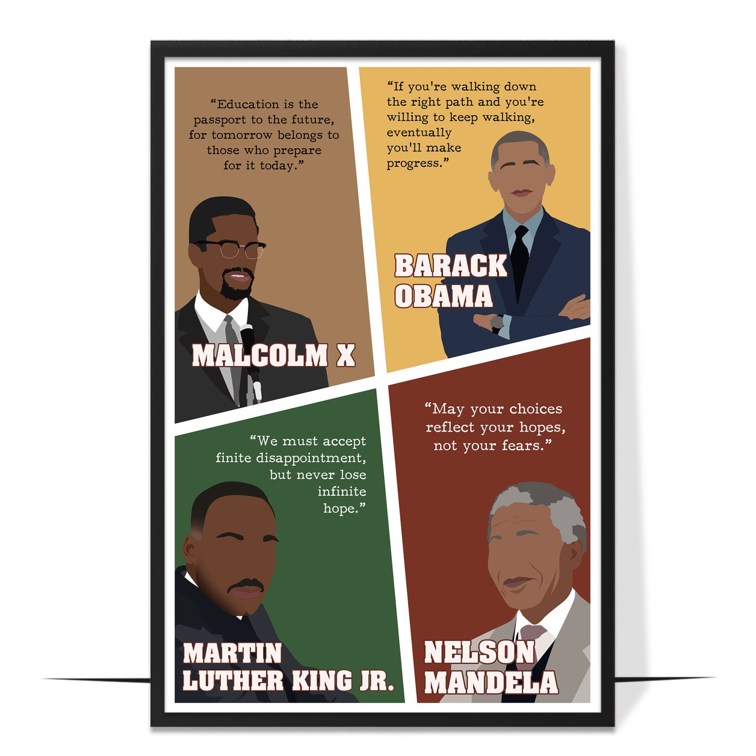 Iconic Black Men Leaders Poster