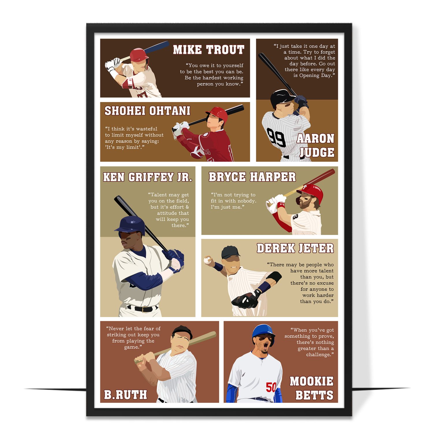 Motivational Baseball Superstars Poster