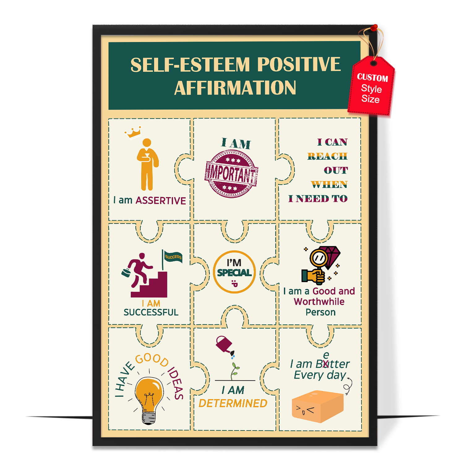 Self-Esteem Positive Affirmations Design 2 Poster