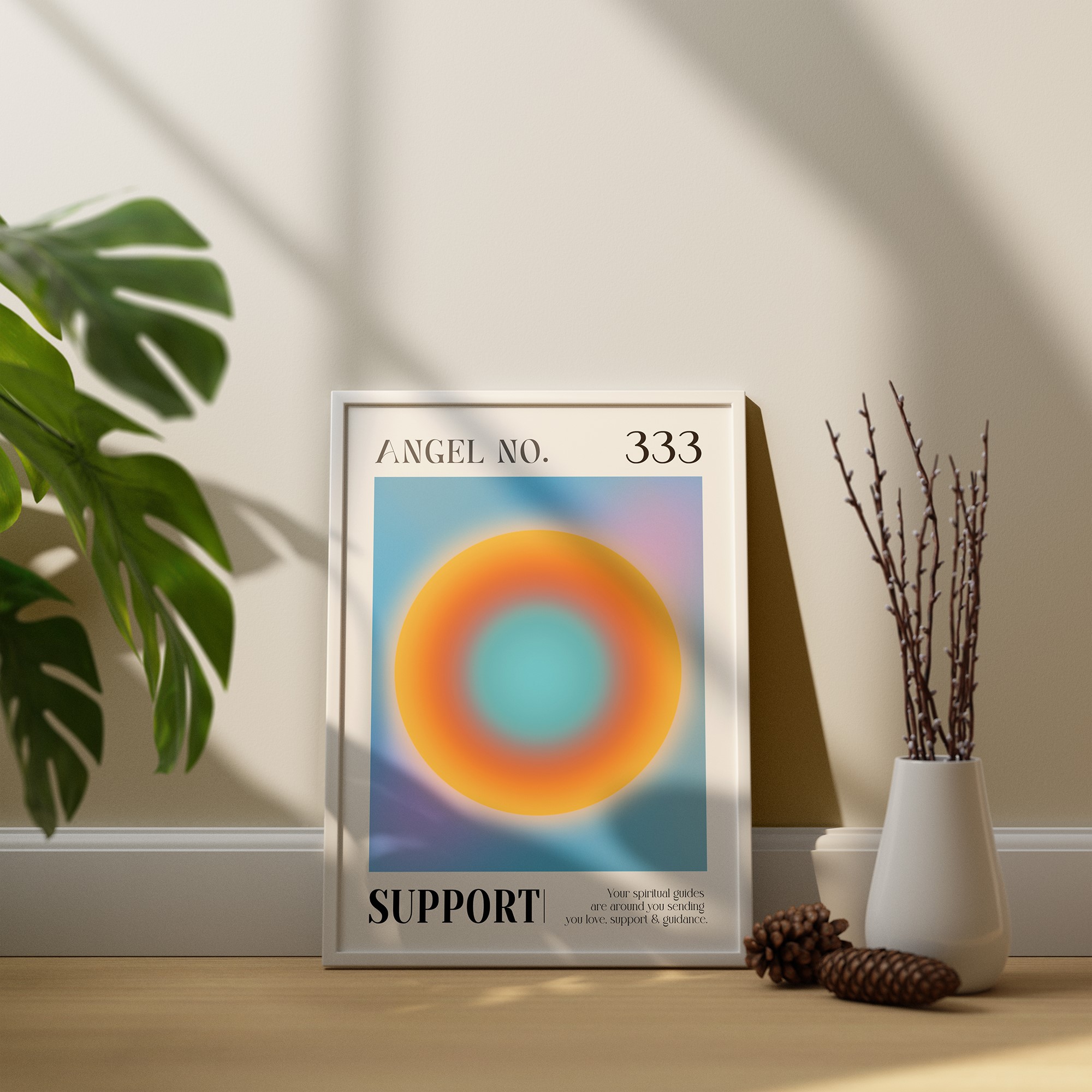 333 Support Angel Number Aura Energy Wall Art - Image 5