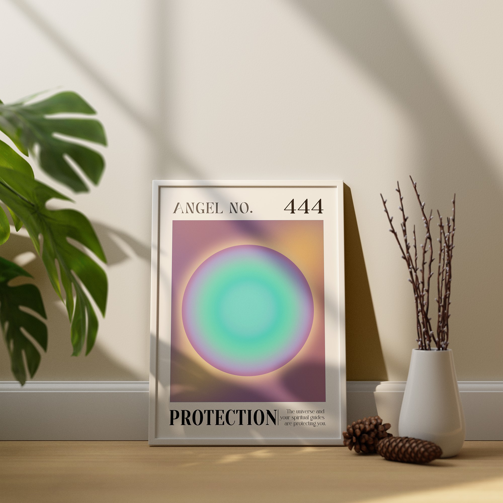 444 Protection Angel Number Aura Energy Wall Art - Image 5