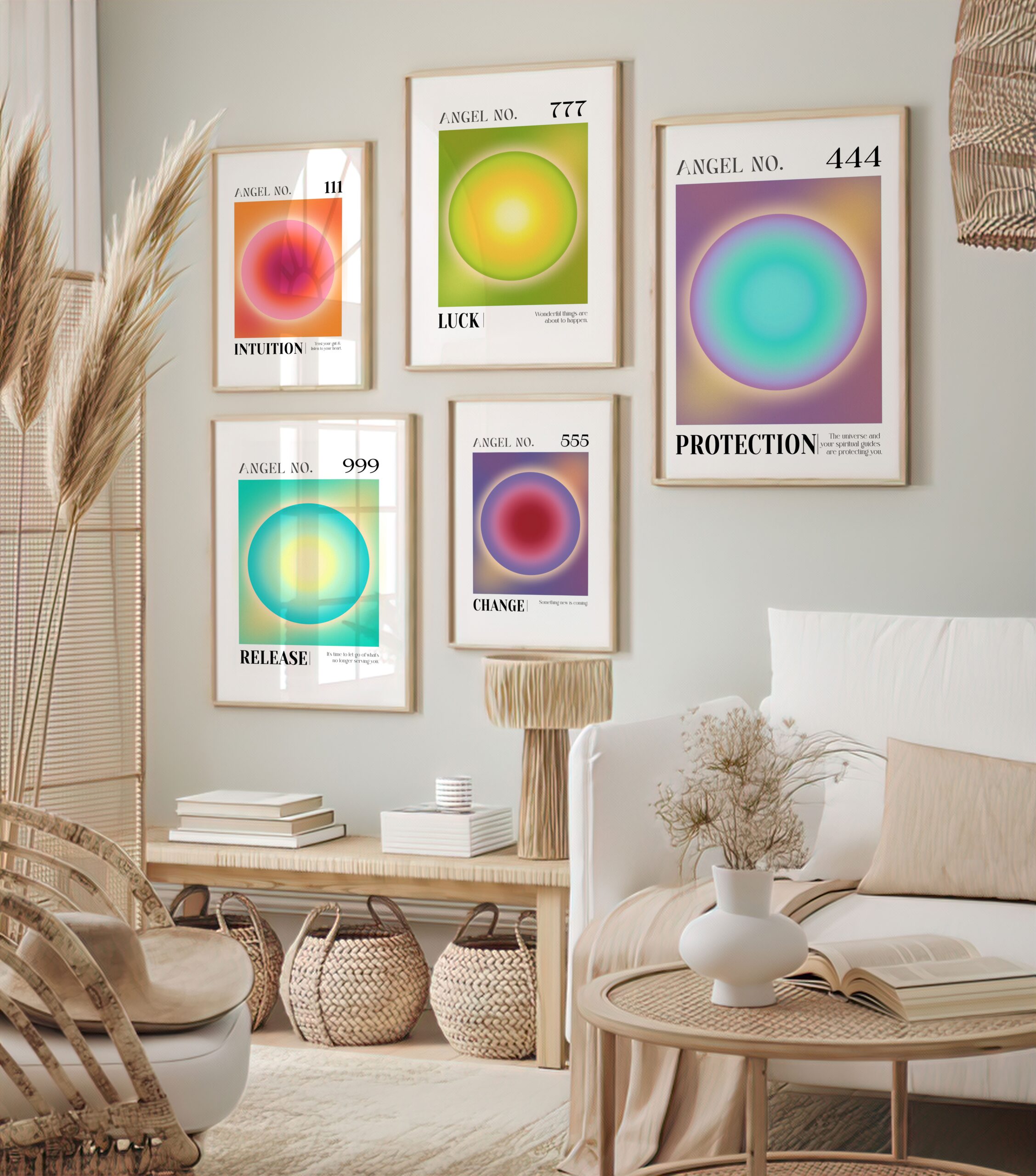 444 Protection Angel Number Aura Energy Wall Art - Image 6