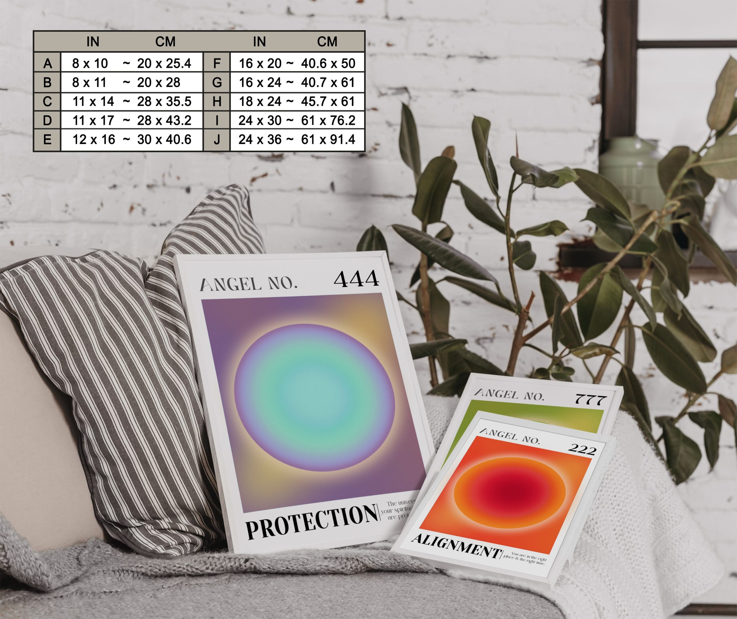 444 Protection Angel Number Aura Energy Wall Art - Image 7