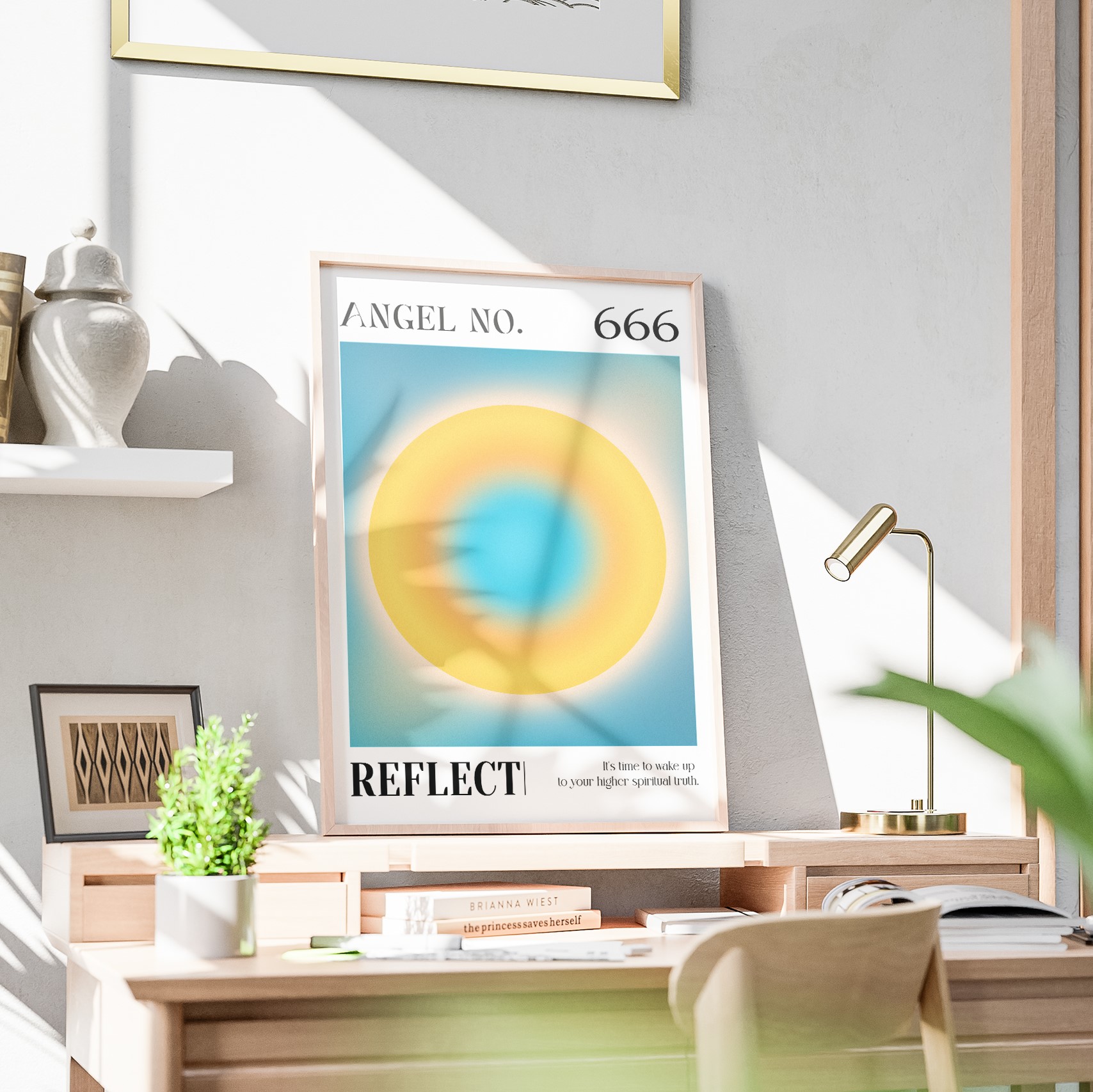 666 Reflect Angel Number Aura Energy Wall Art - Image 3