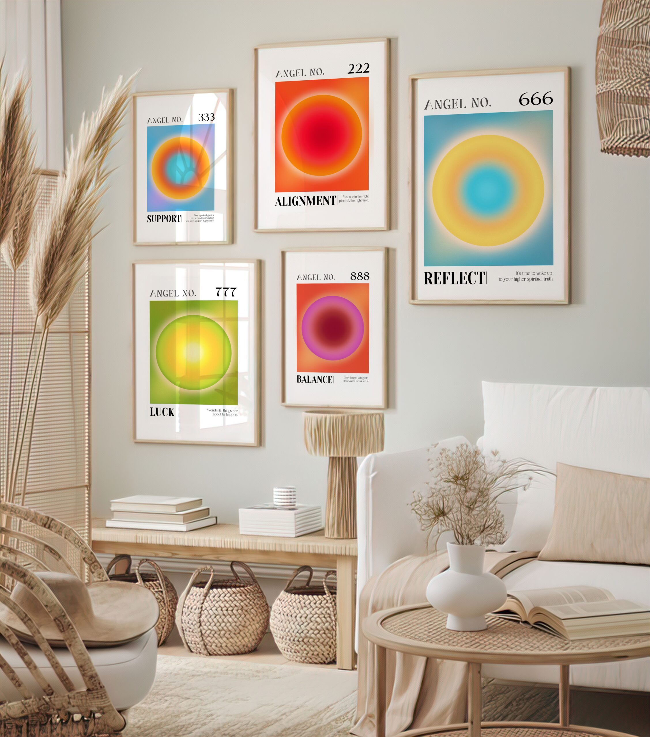 666 Reflect Angel Number Aura Energy Wall Art - Image 5