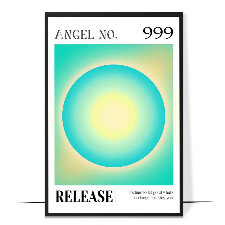 999 Release hand-drawn aura print — A fading, twilight aura drifts behind the numb