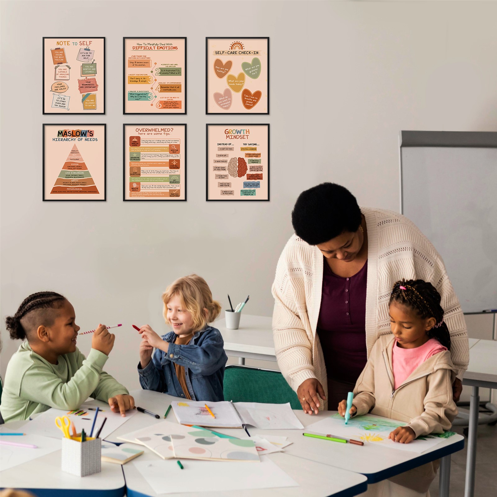 9Pcs Boho Mental Health Therapy Unframed 8x10in Laminated Poster - Image 7