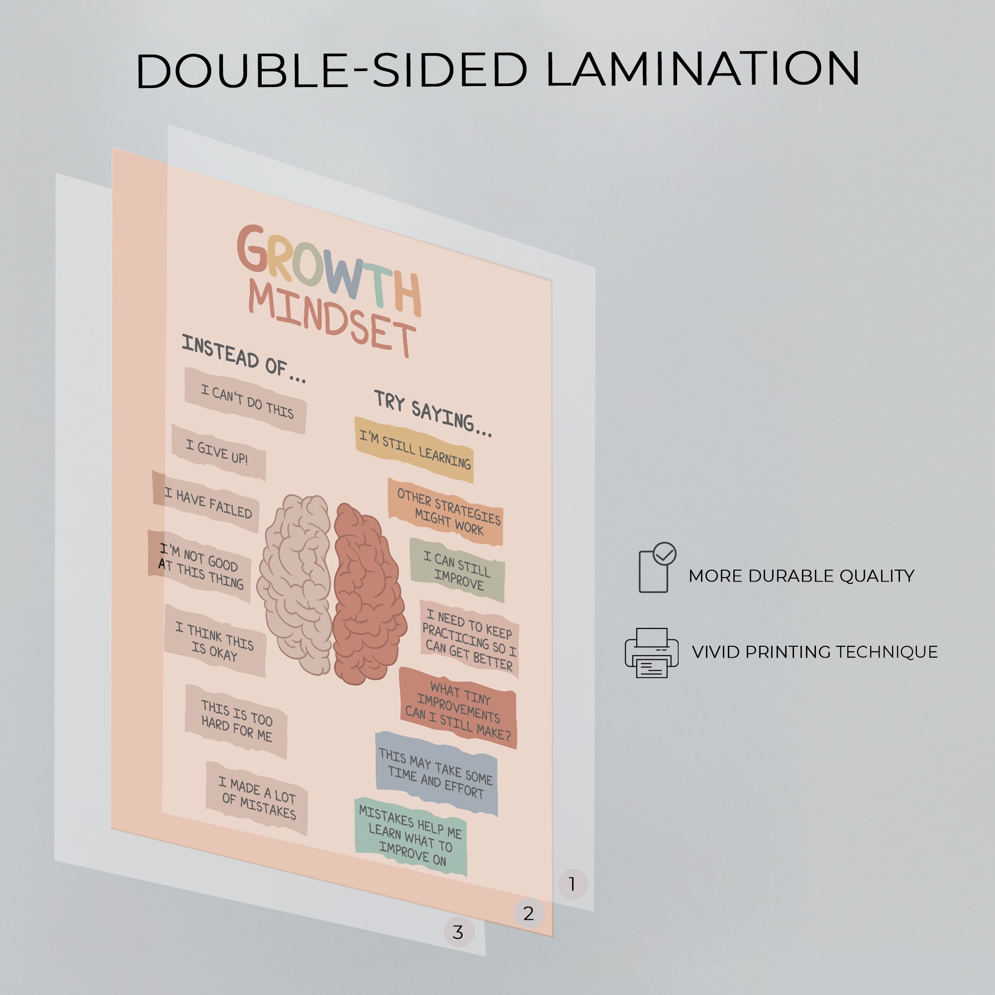 9Pcs Boho Mental Health Therapy Unframed 8x10in Laminated Poster - Image 3