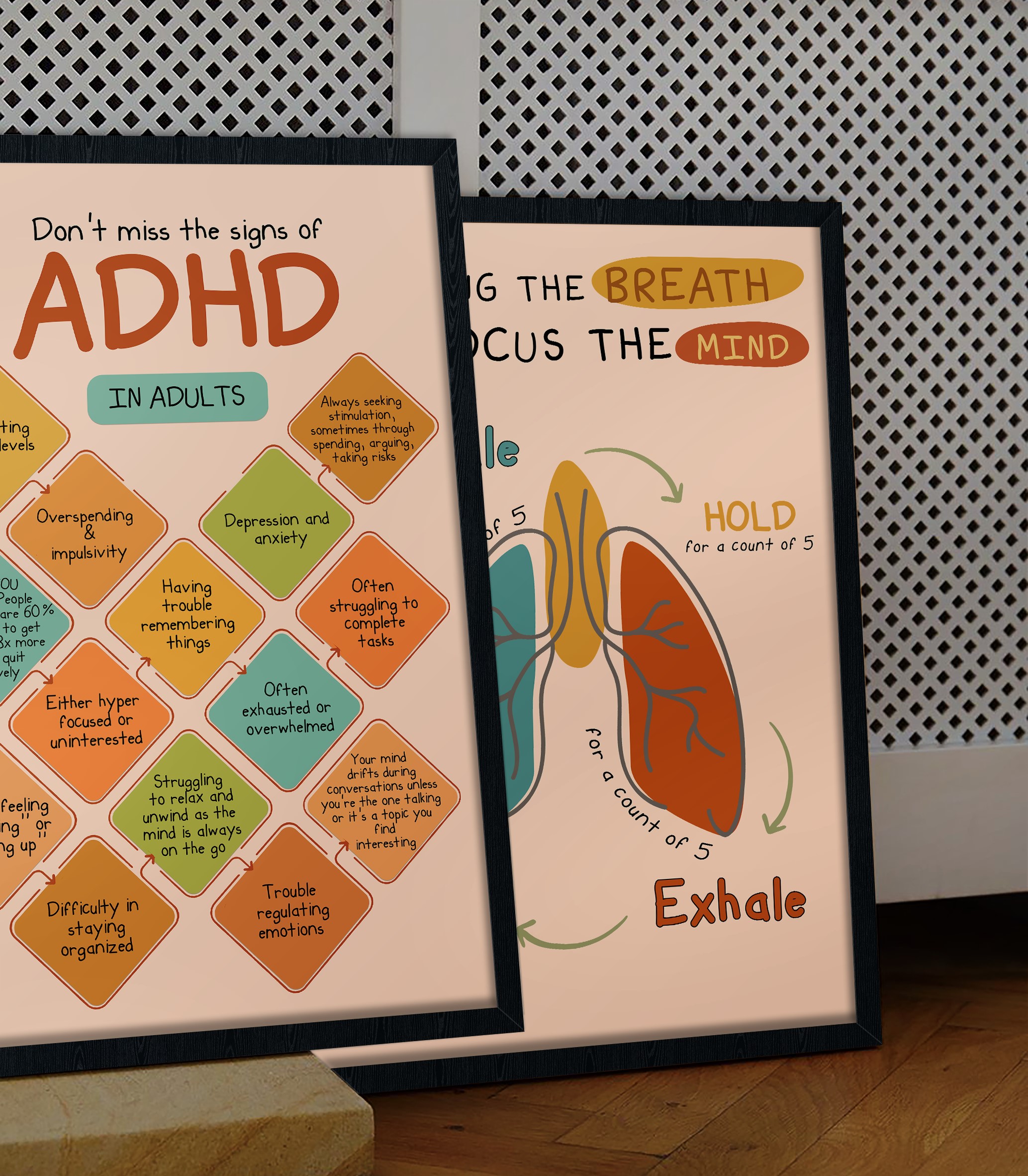 ADHD in Adults Boho Mental Health Printable - Image 3
