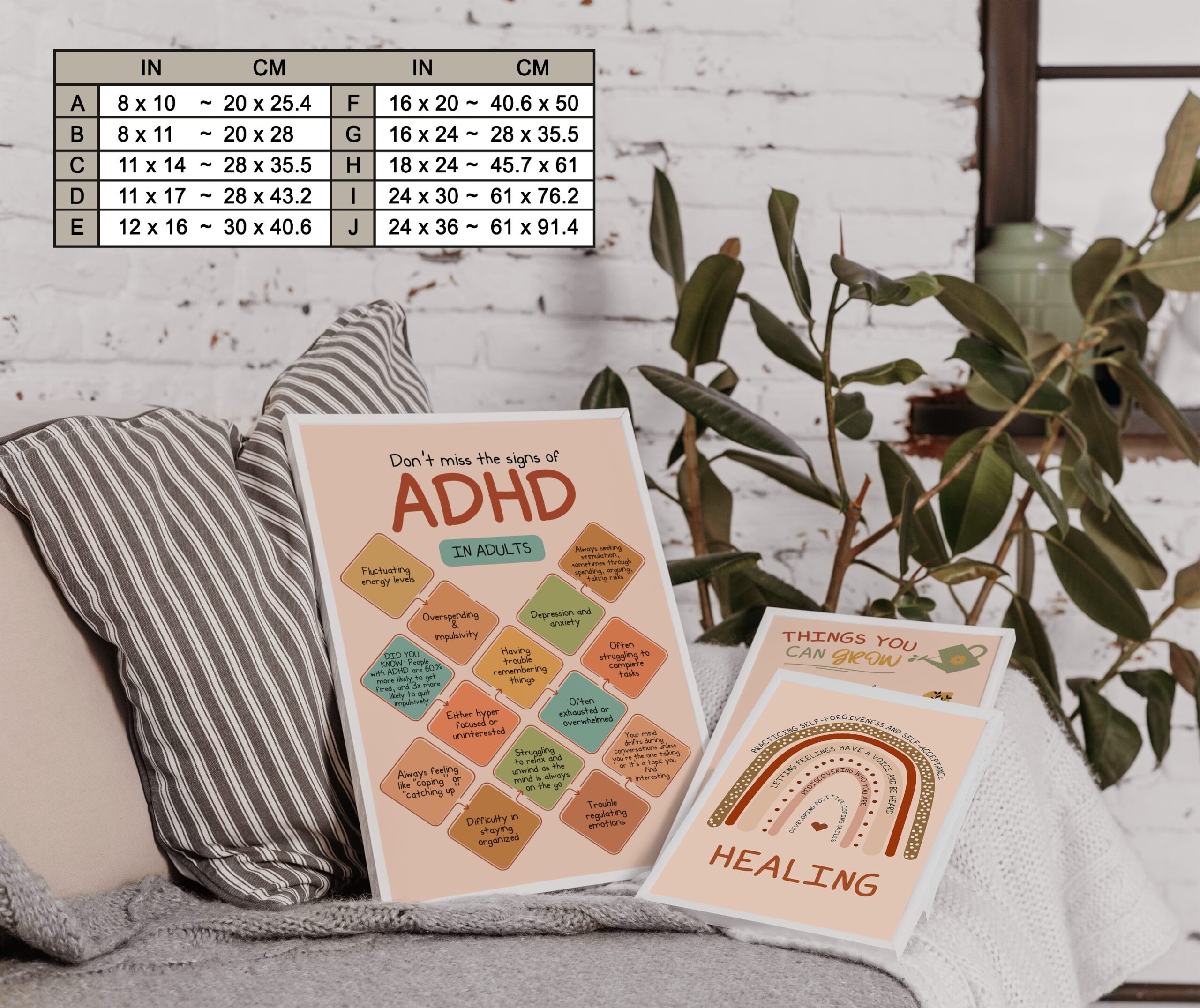 ADHD in Adults Boho Mental Health Printable - Image 7