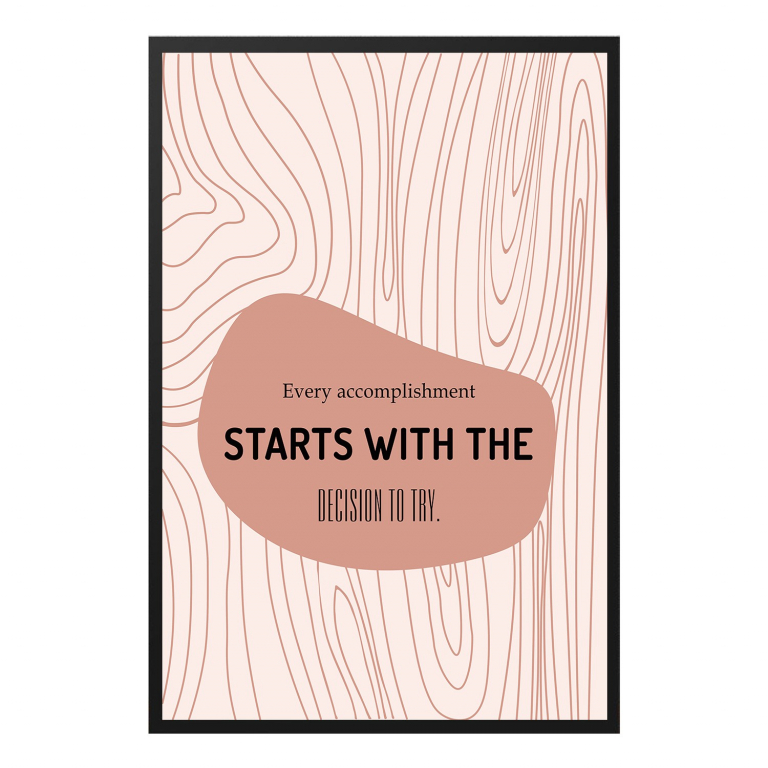 Accomplishment Starts hand-drawn abstract print — A soft abstract gradient carrying the words