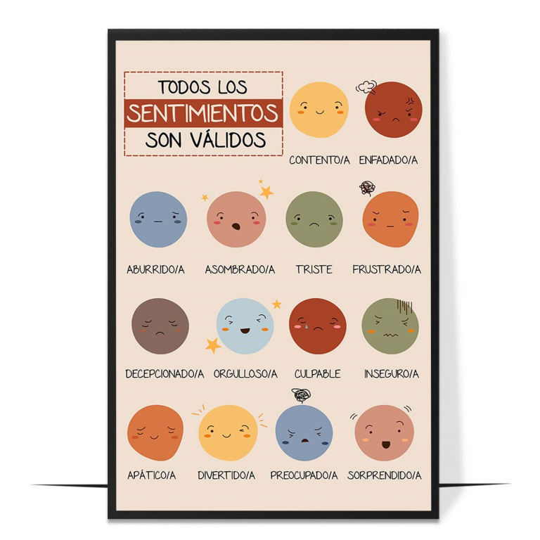 All feelings are valid poster — A gentle, affirming message in Spanish that every feel