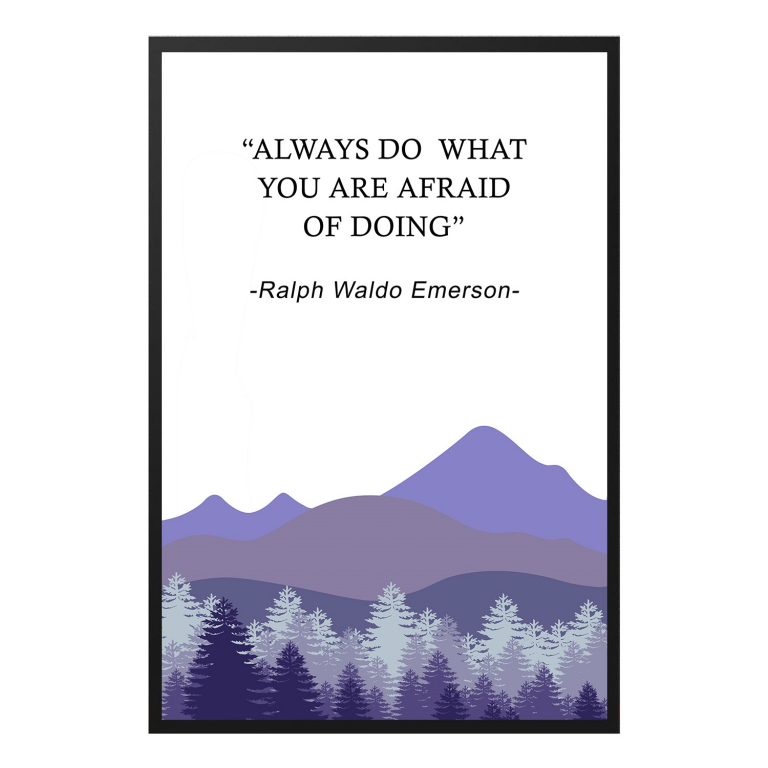 Always Do What You Are Afraid hand-drawn wall art print — A soft, hand-illustrated scene framing Emers