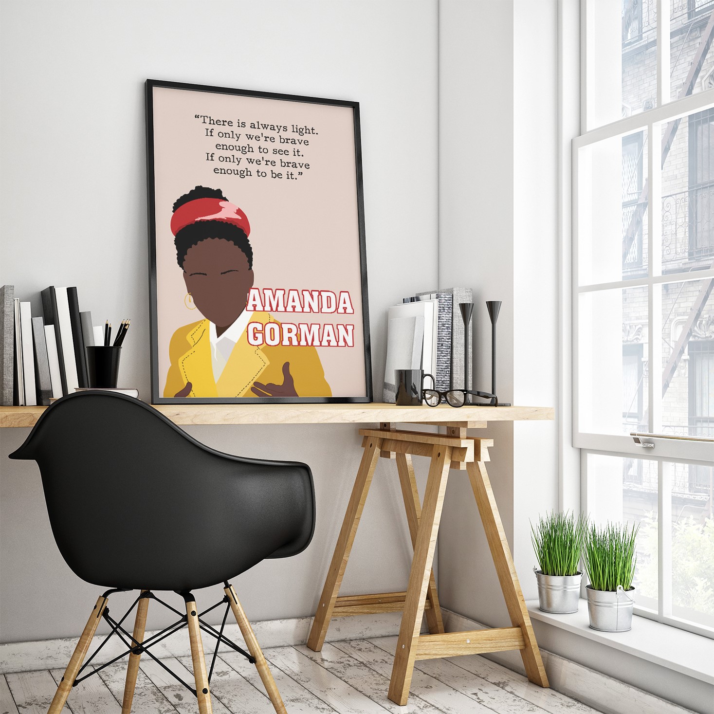 Amanda Gorman Poet Empowered Inspirational Quote Wall Art - Image 3