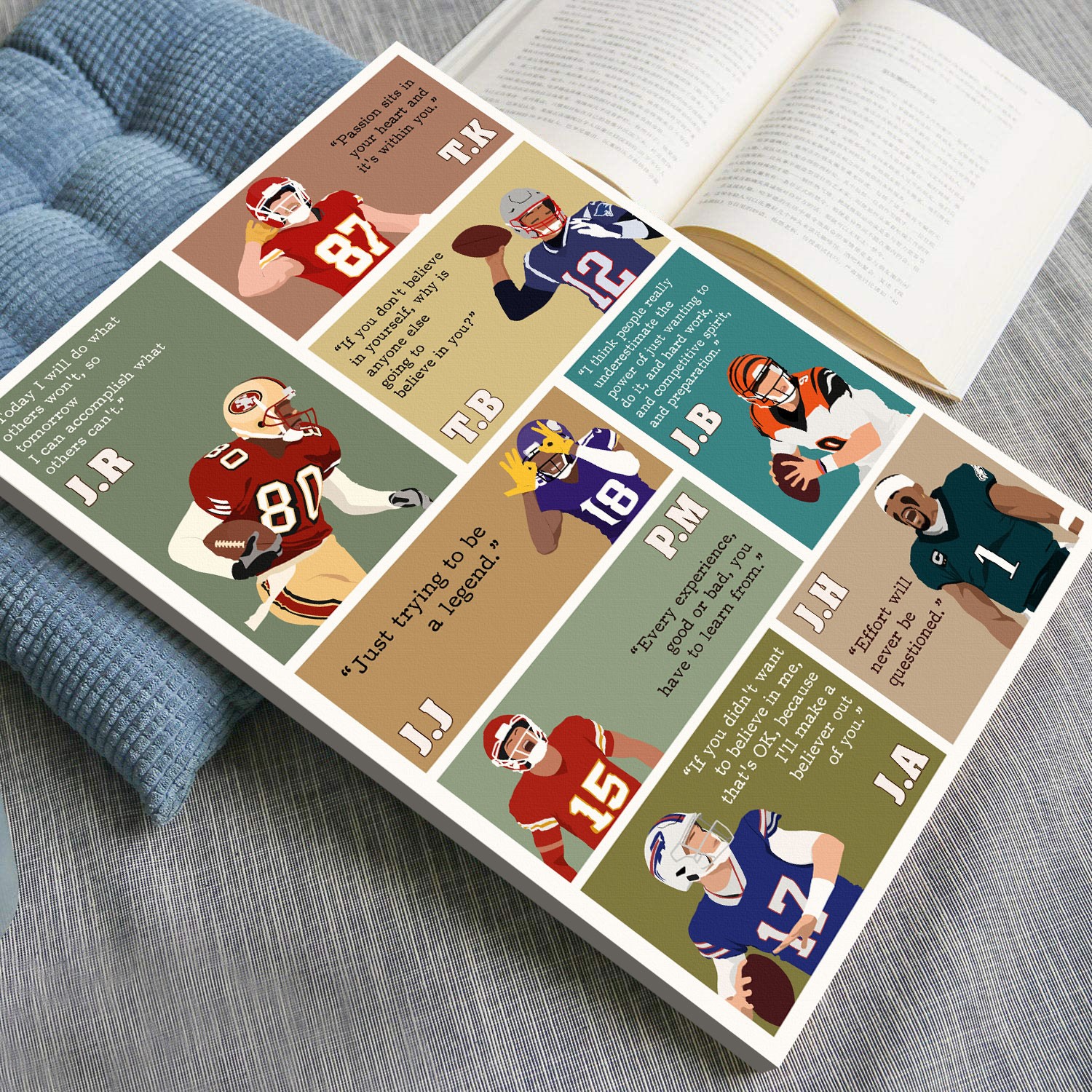 American Football Superstar Motivational Quote Wall Art - Image 3