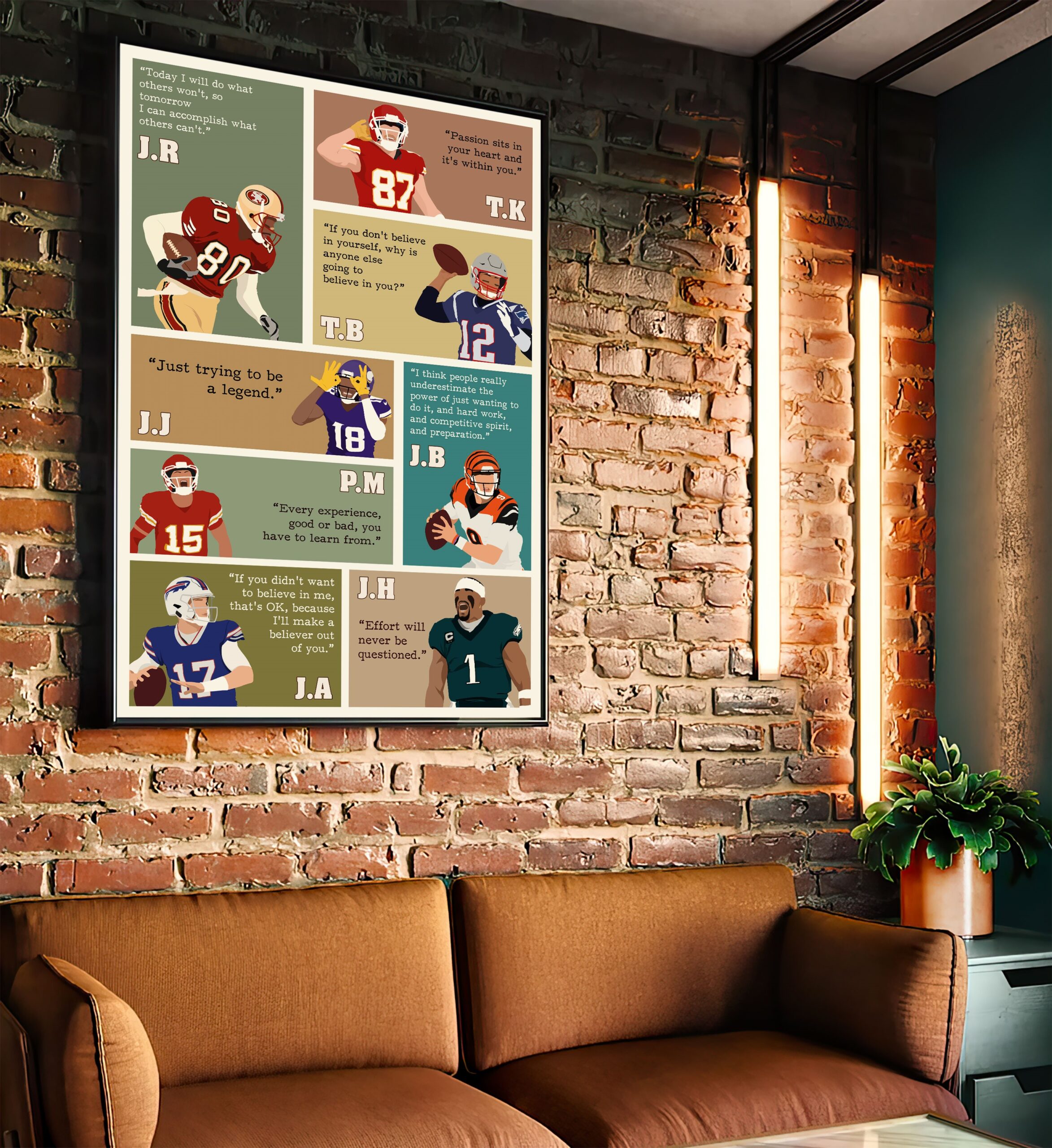 American Football Superstar Motivational Quote Wall Art - Image 4