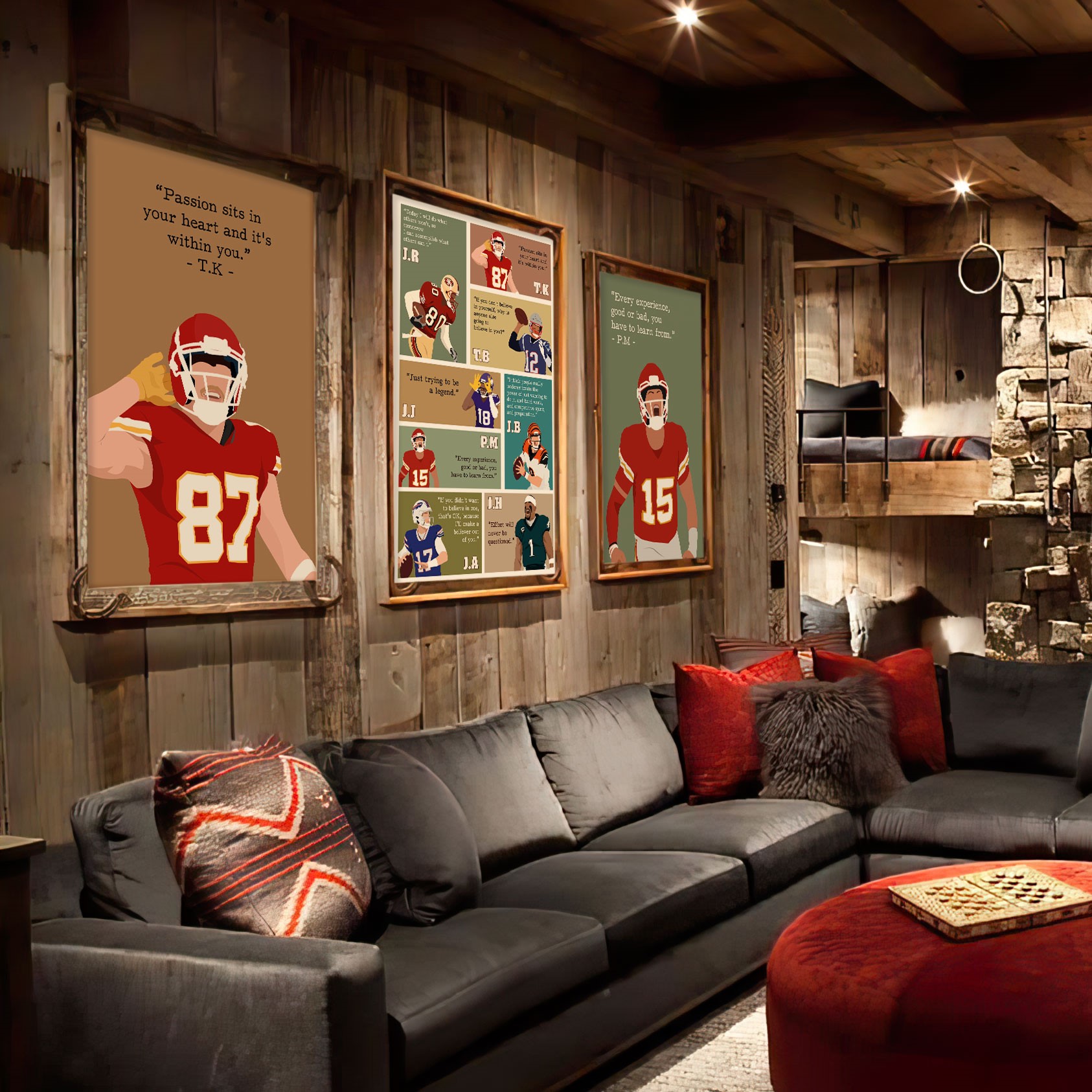 American Football Superstar Motivational Quote Wall Art - Image 5