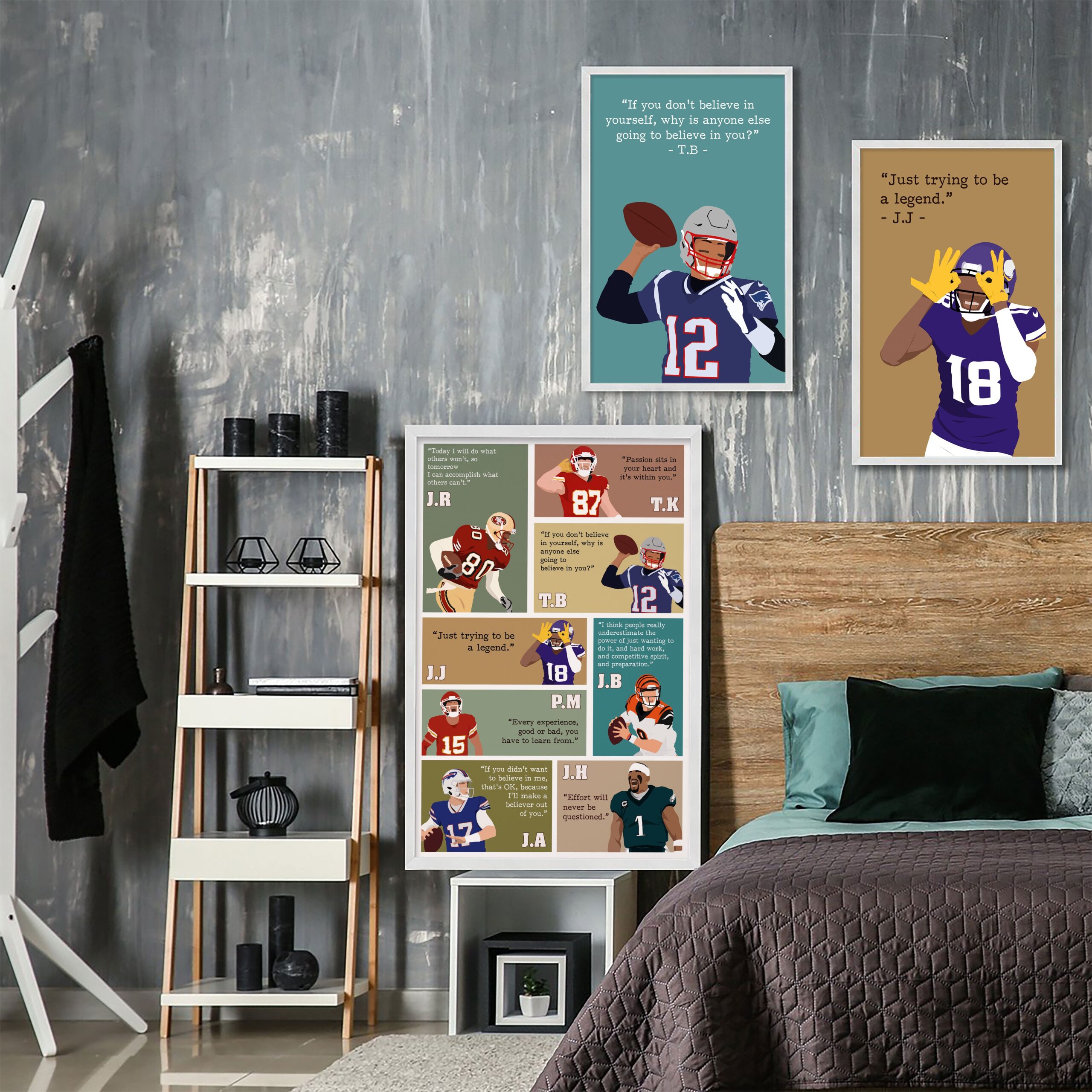 American Football Superstar Motivational Quote Wall Art - Image 6