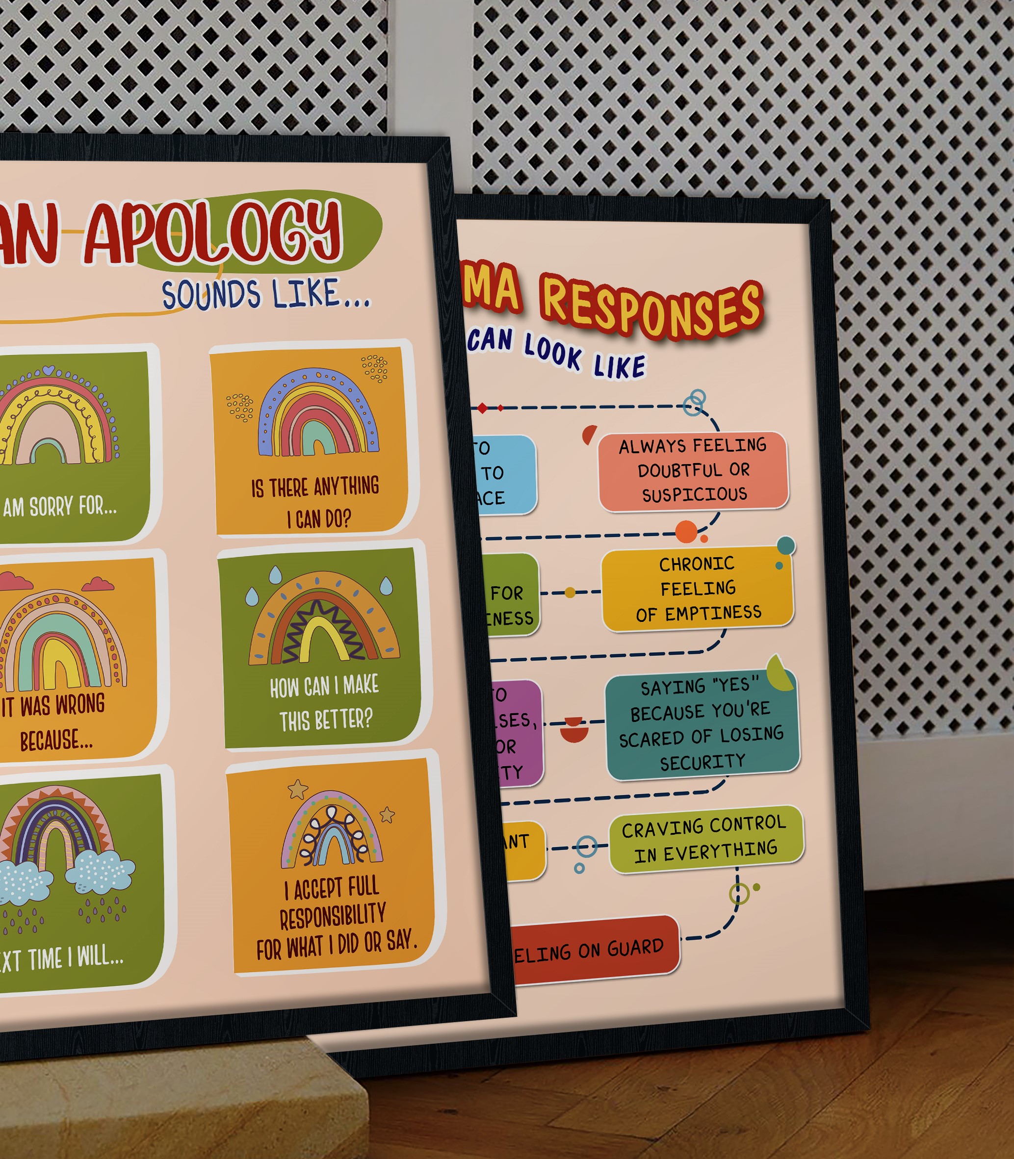 An Apology Sounds Like Boho Mental Health Wall Art - Image 3