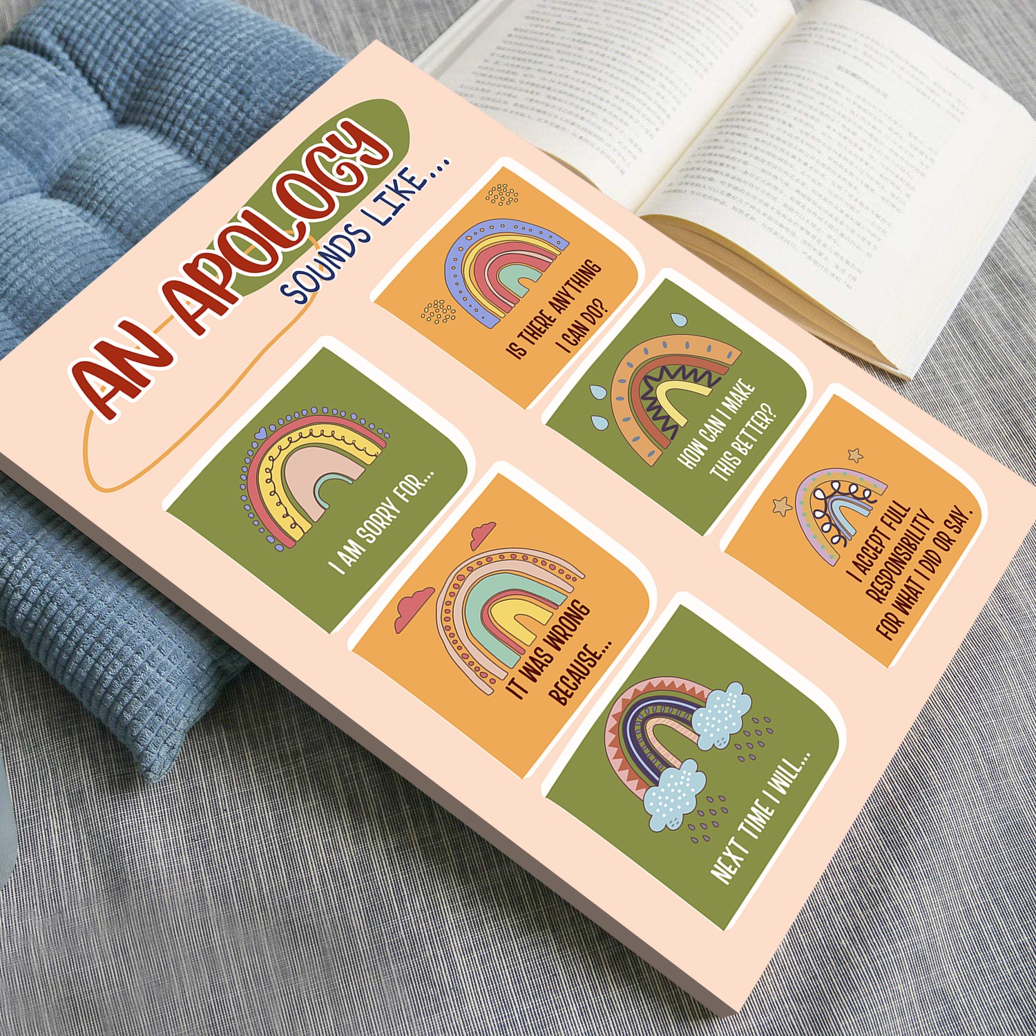 An Apology Sounds Like Boho Mental Health Wall Art - Image 4