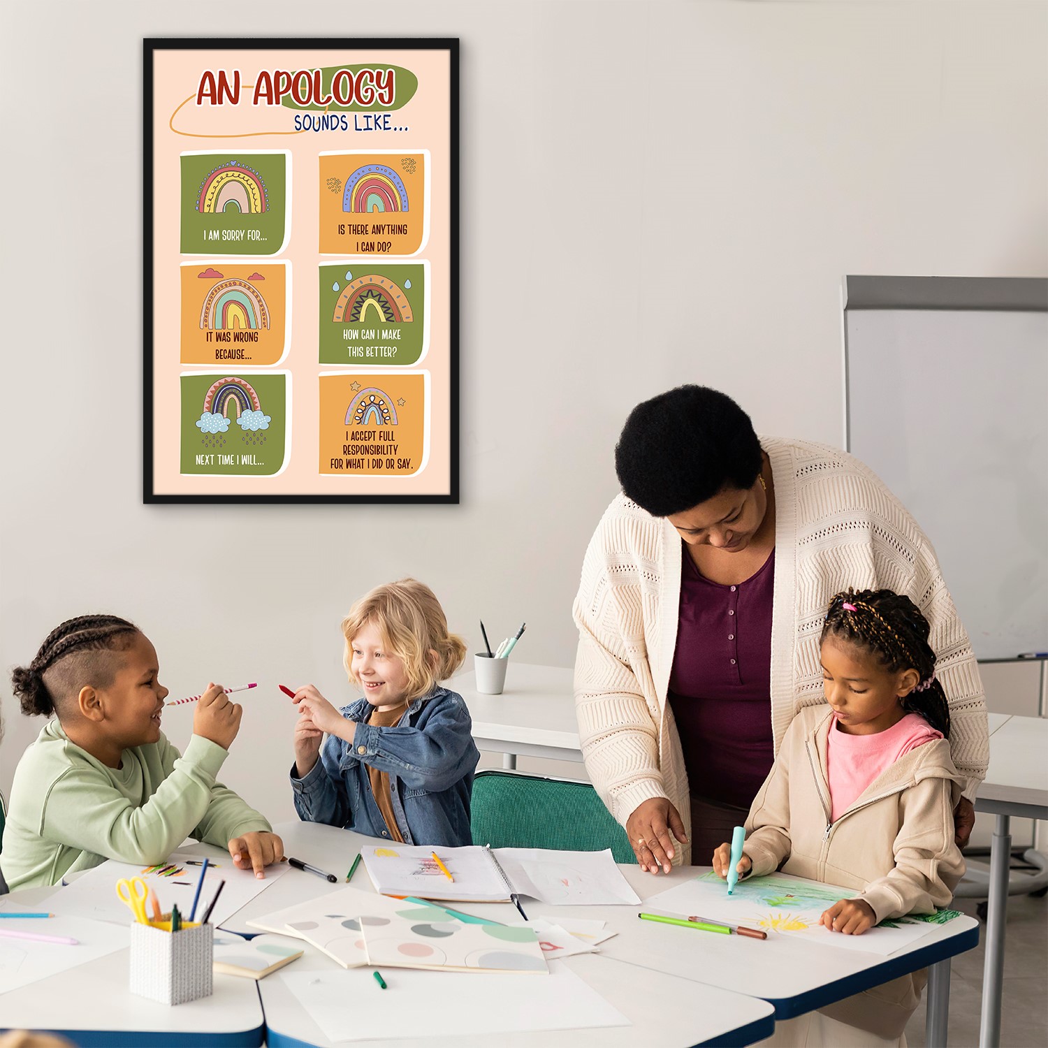 An Apology Sounds Like Boho Mental Health Wall Art - Image 5