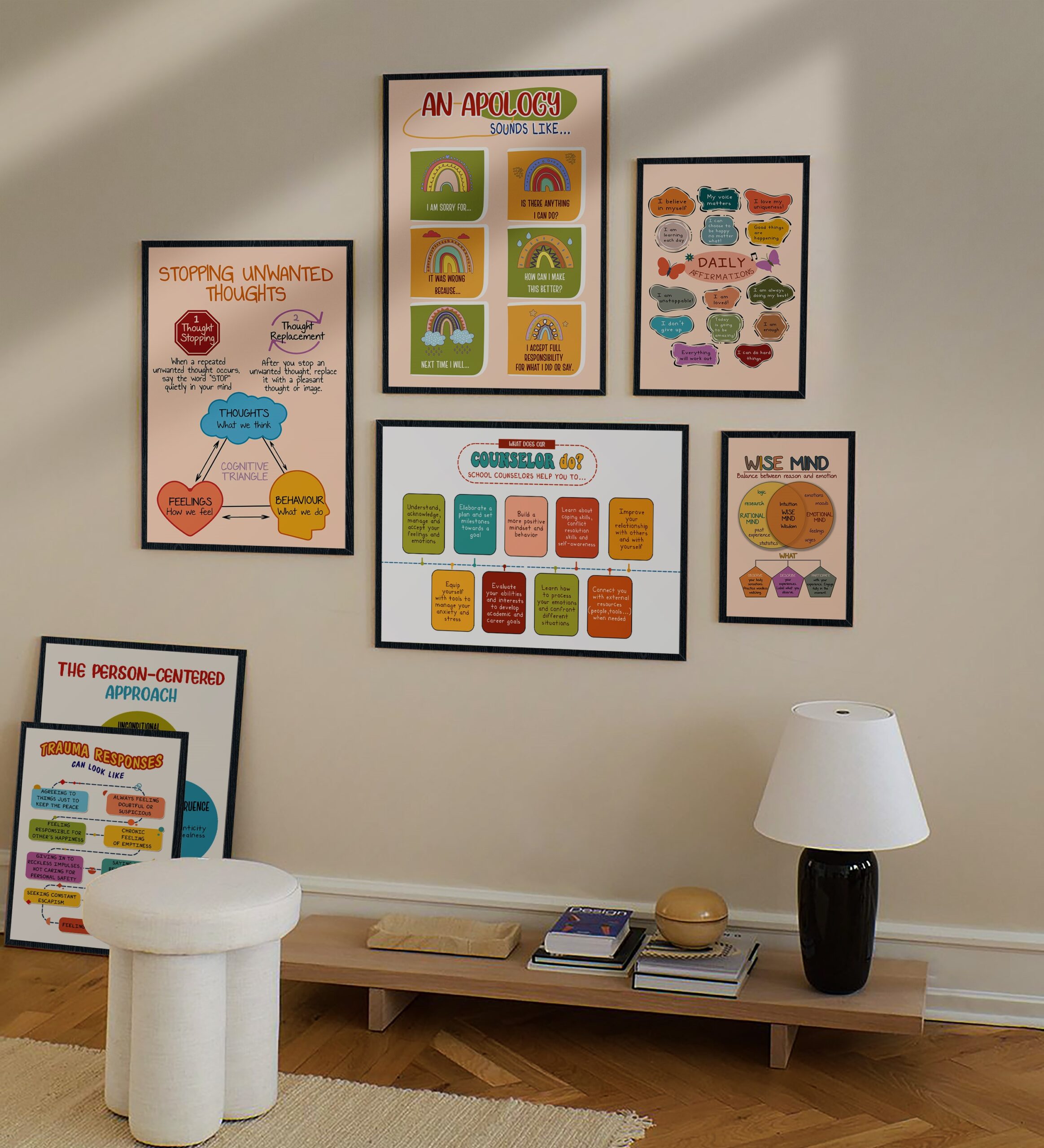 An Apology Sounds Like Boho Mental Health Wall Art - Image 6