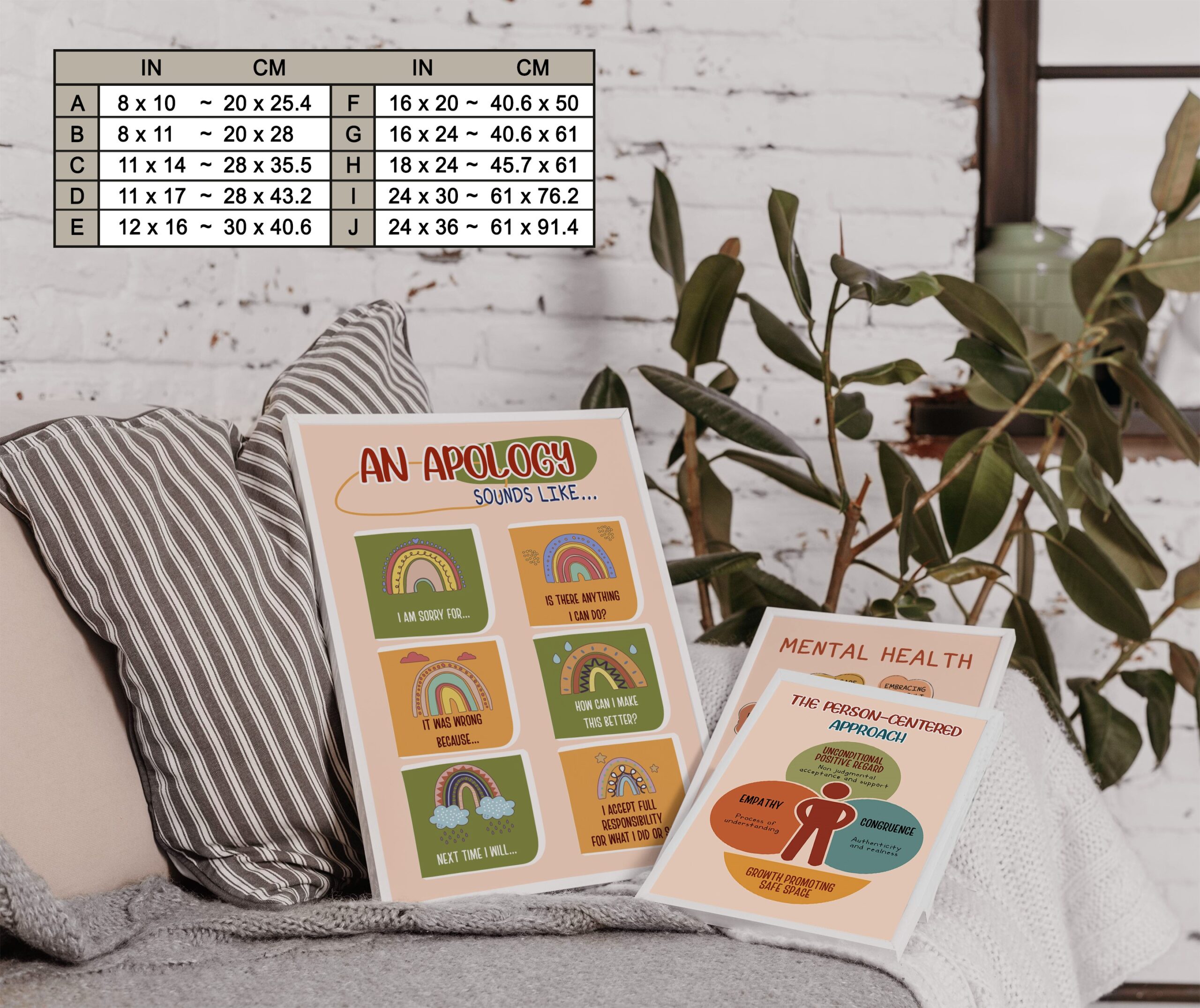 An Apology Sounds Like Boho Mental Health Wall Art - Image 7