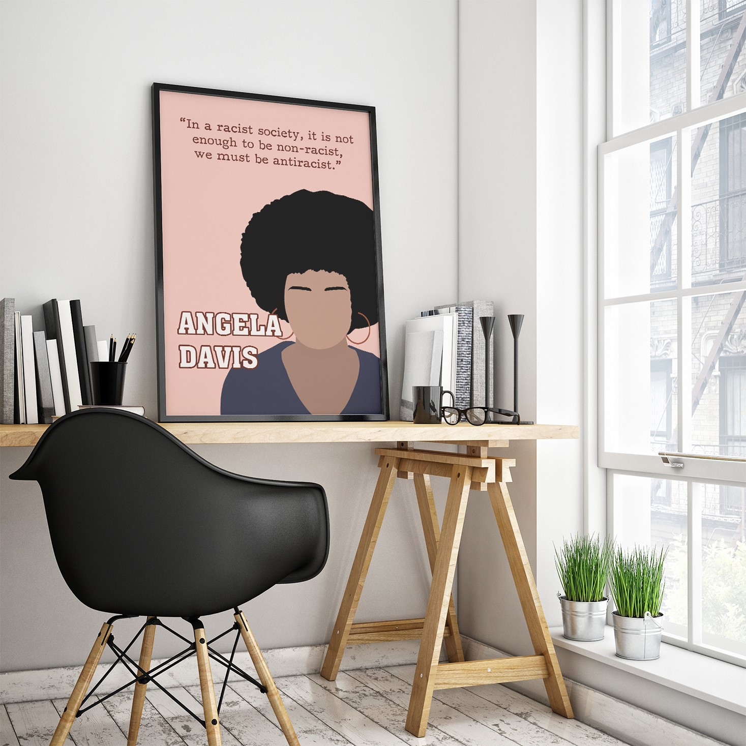 Angela Davis Empowered Women Inspirational Quote Wall Art - Image 3