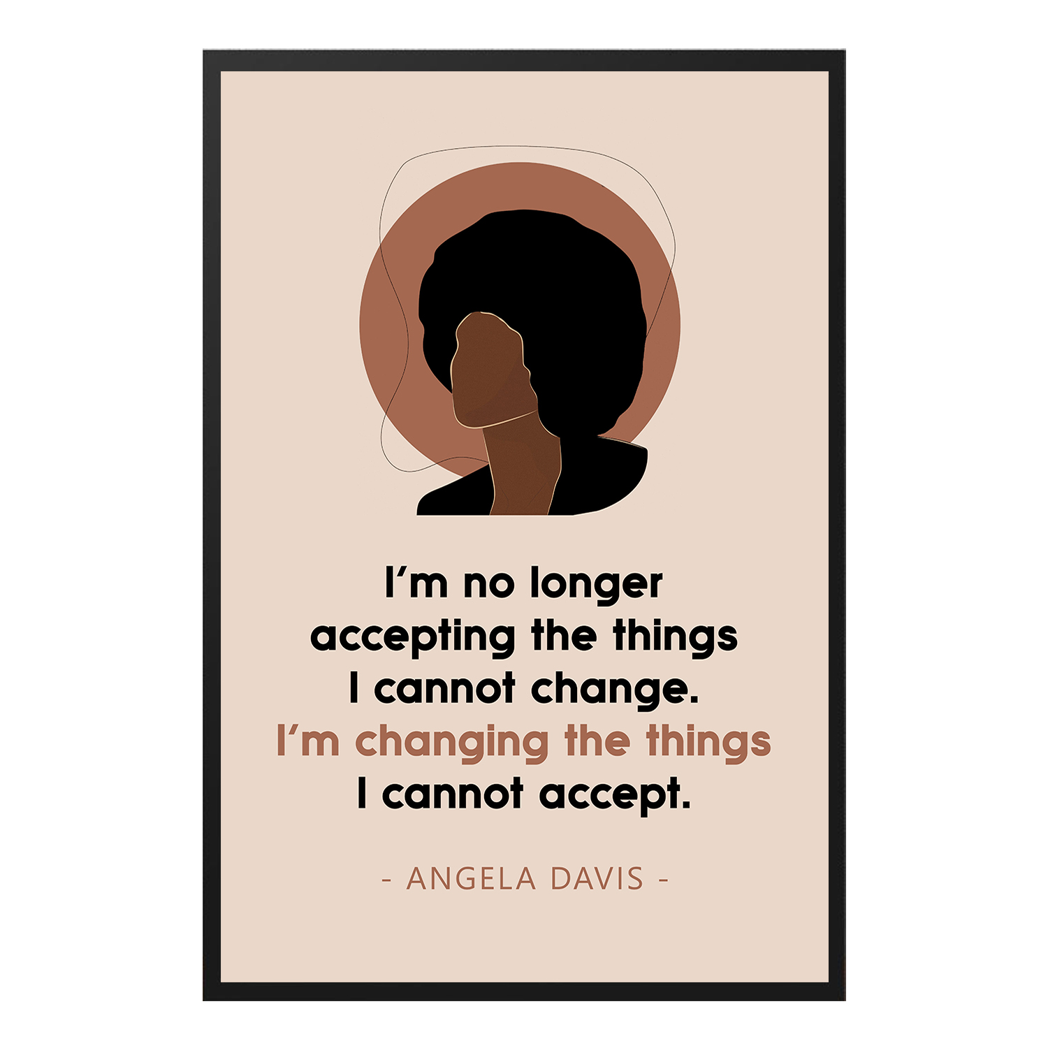 Angela Davis Empowered Women Inspirational Quote Wall Art - Image 7