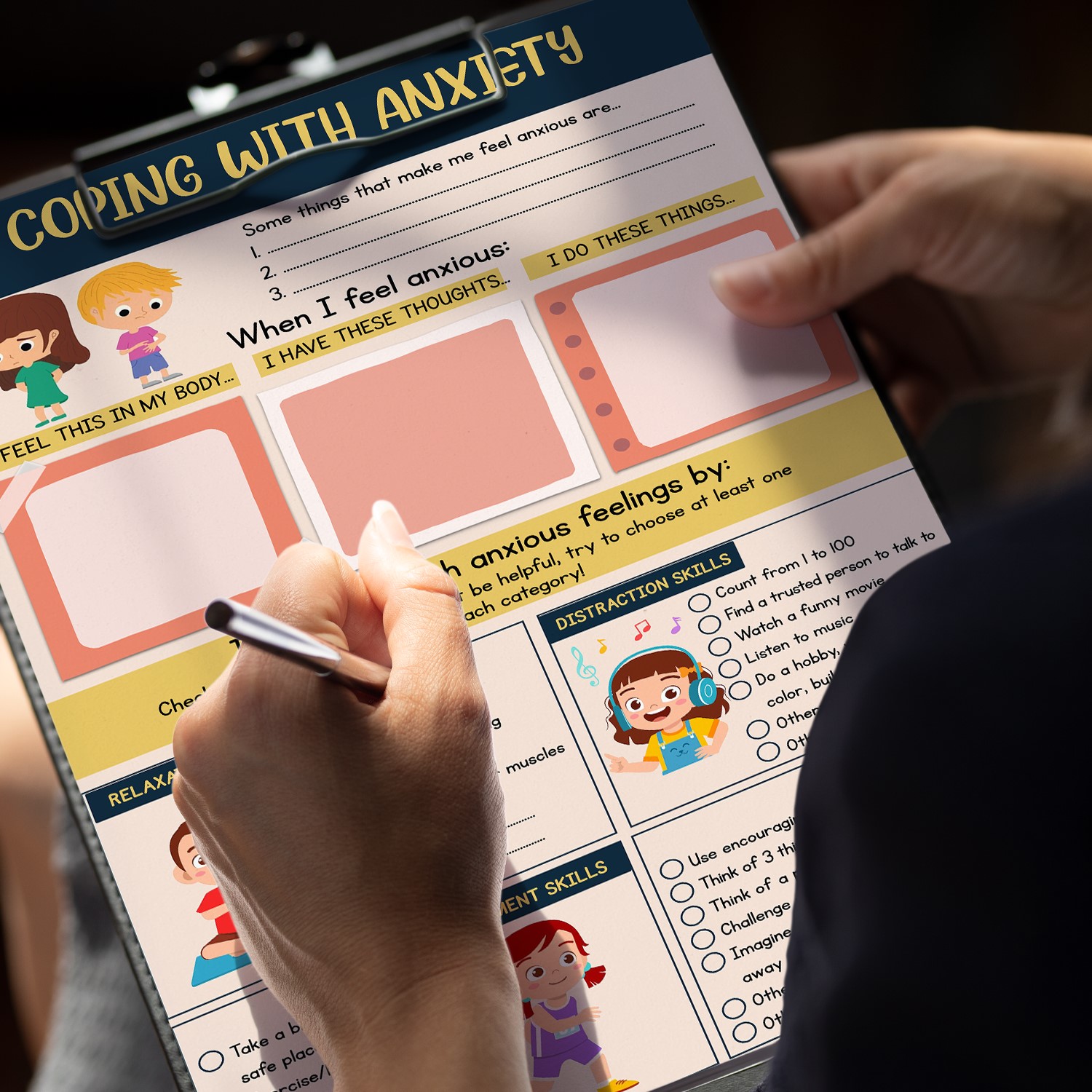 Anxiety Coping Skills Fillable Worksheet Printable - Image 5