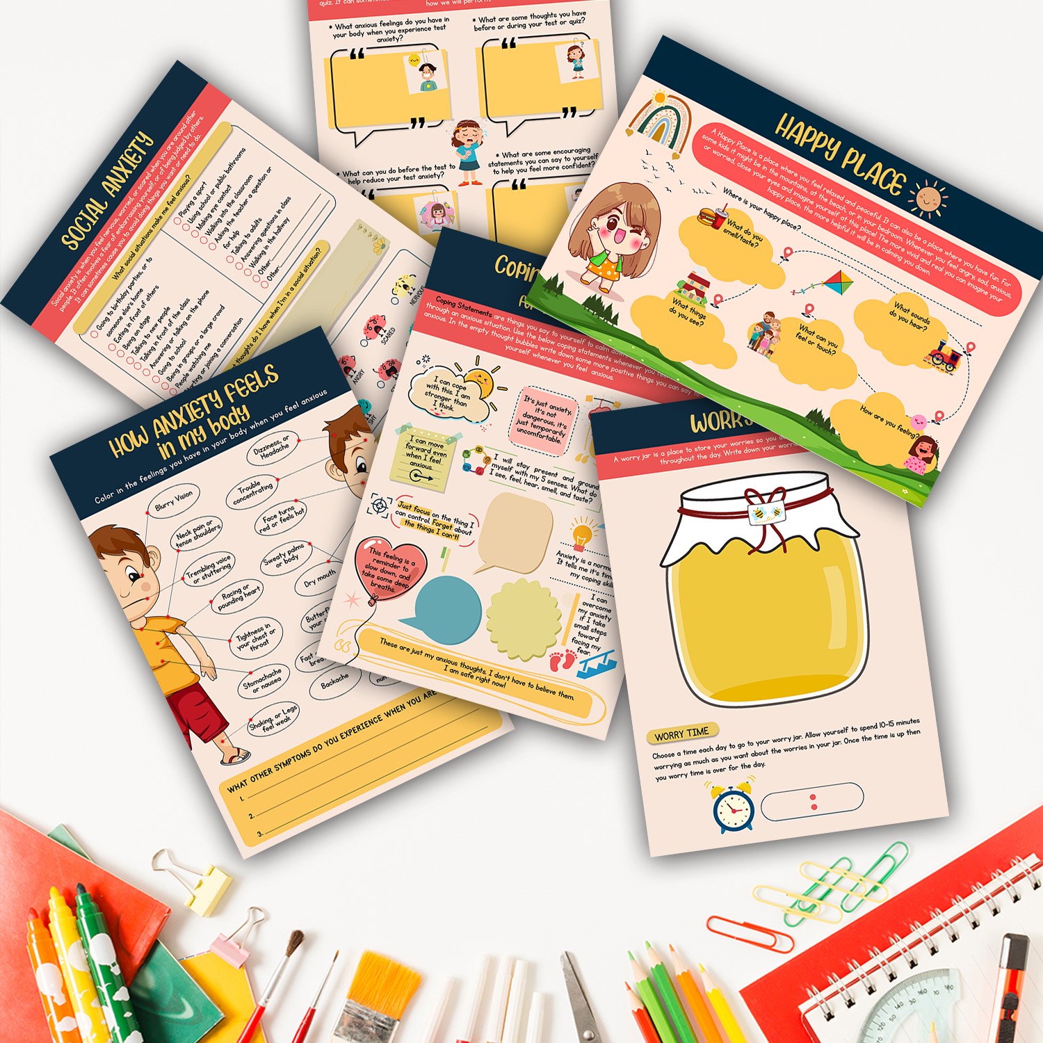 Anxiety Coping Statements Fillable Worksheet Printable - Image 7