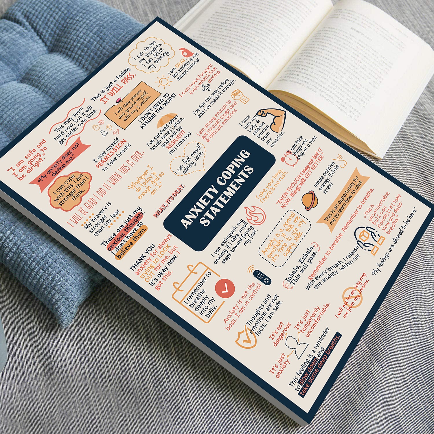 Anxiety Coping Statements Mental Health Printable - Image 4