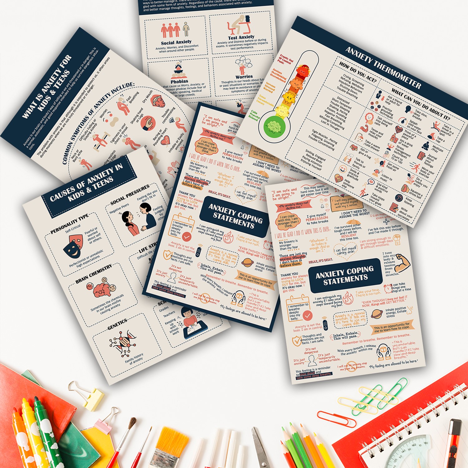 Anxiety Coping Statements Mental Health Printable - Image 6