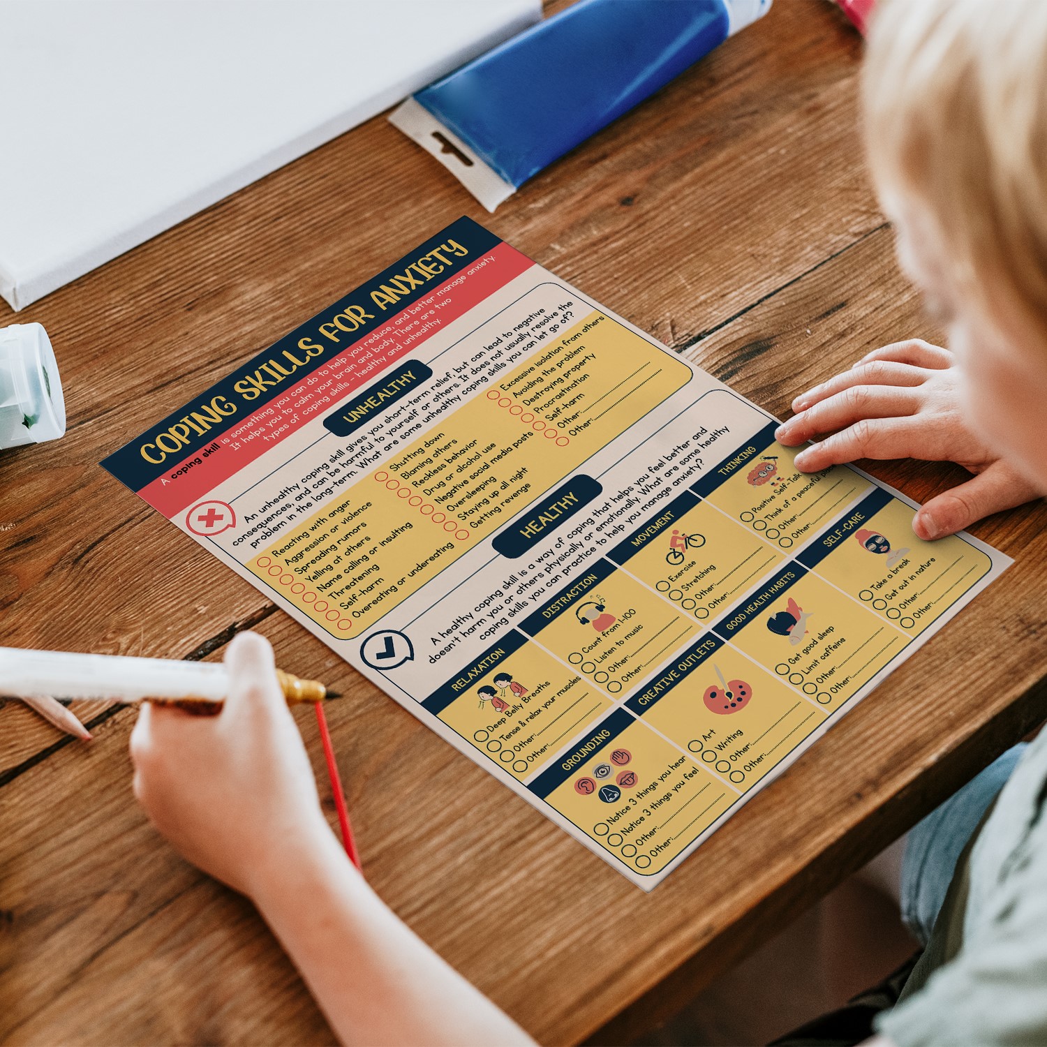 Anxiety Management Fillable Worksheet Printable - Image 3