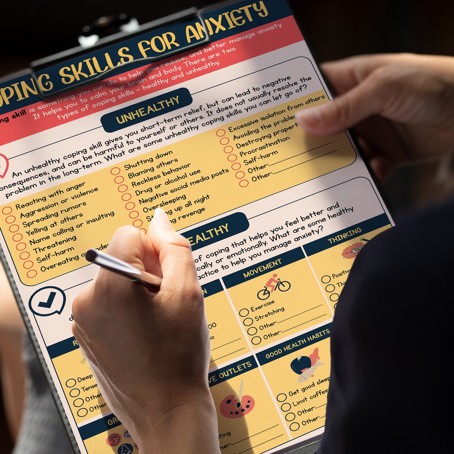 Anxiety Management Fillable Worksheet Printable - Image 5