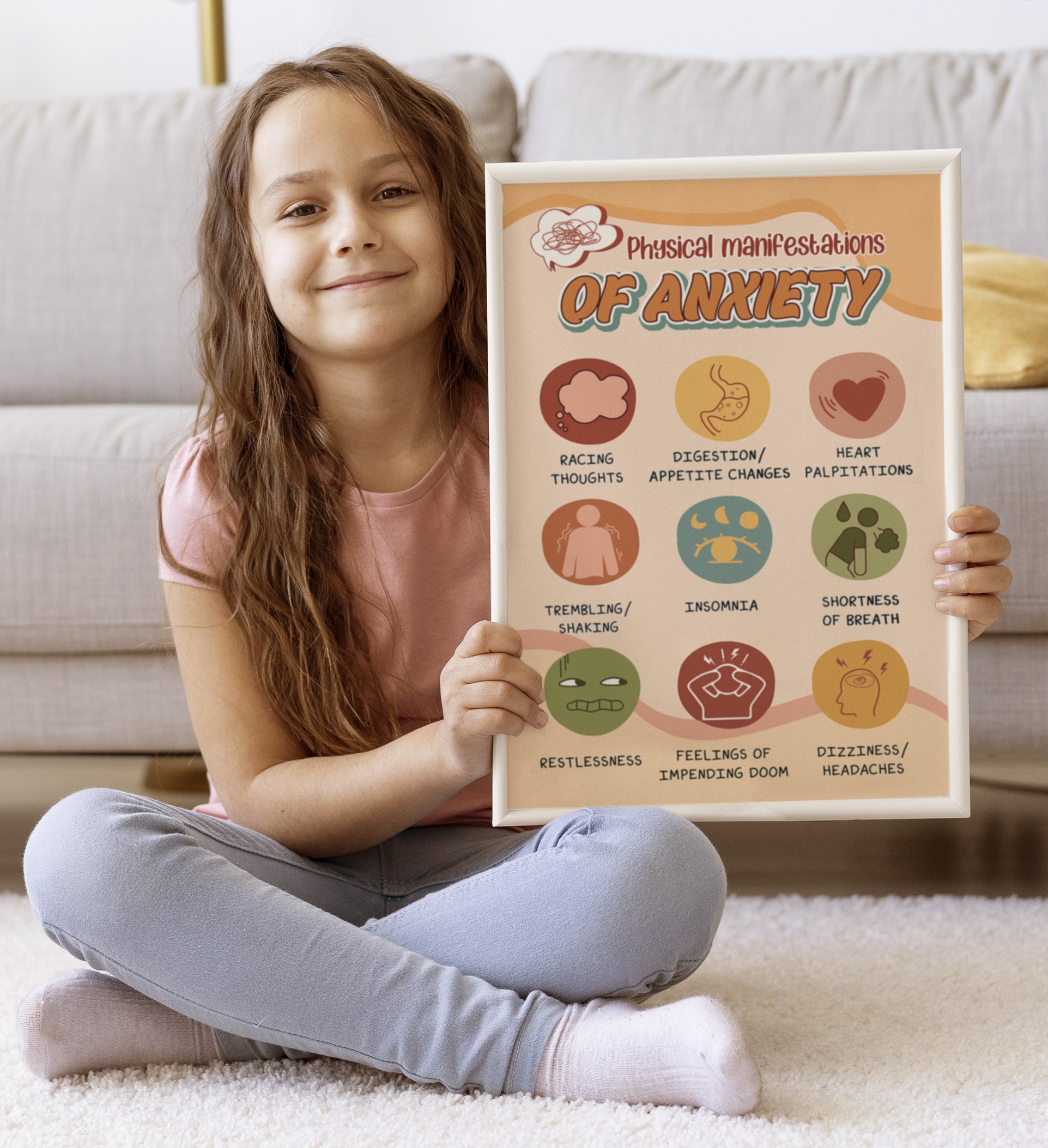 Anxiety Symptoms Boho Mental Health Printable - Image 5