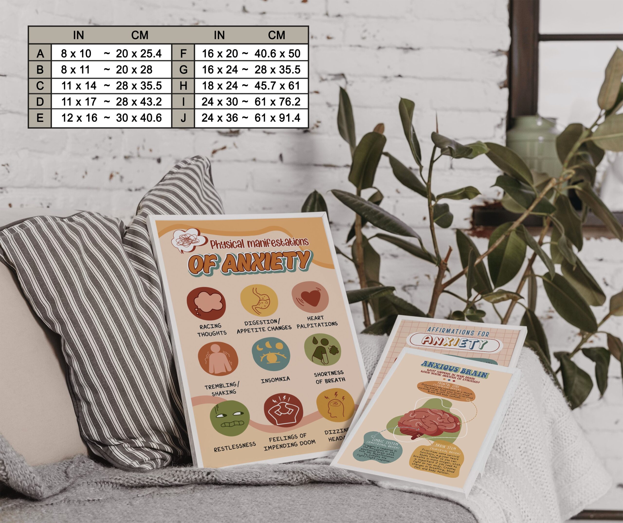 Anxiety Symptoms Boho Mental Health Printable - Image 7