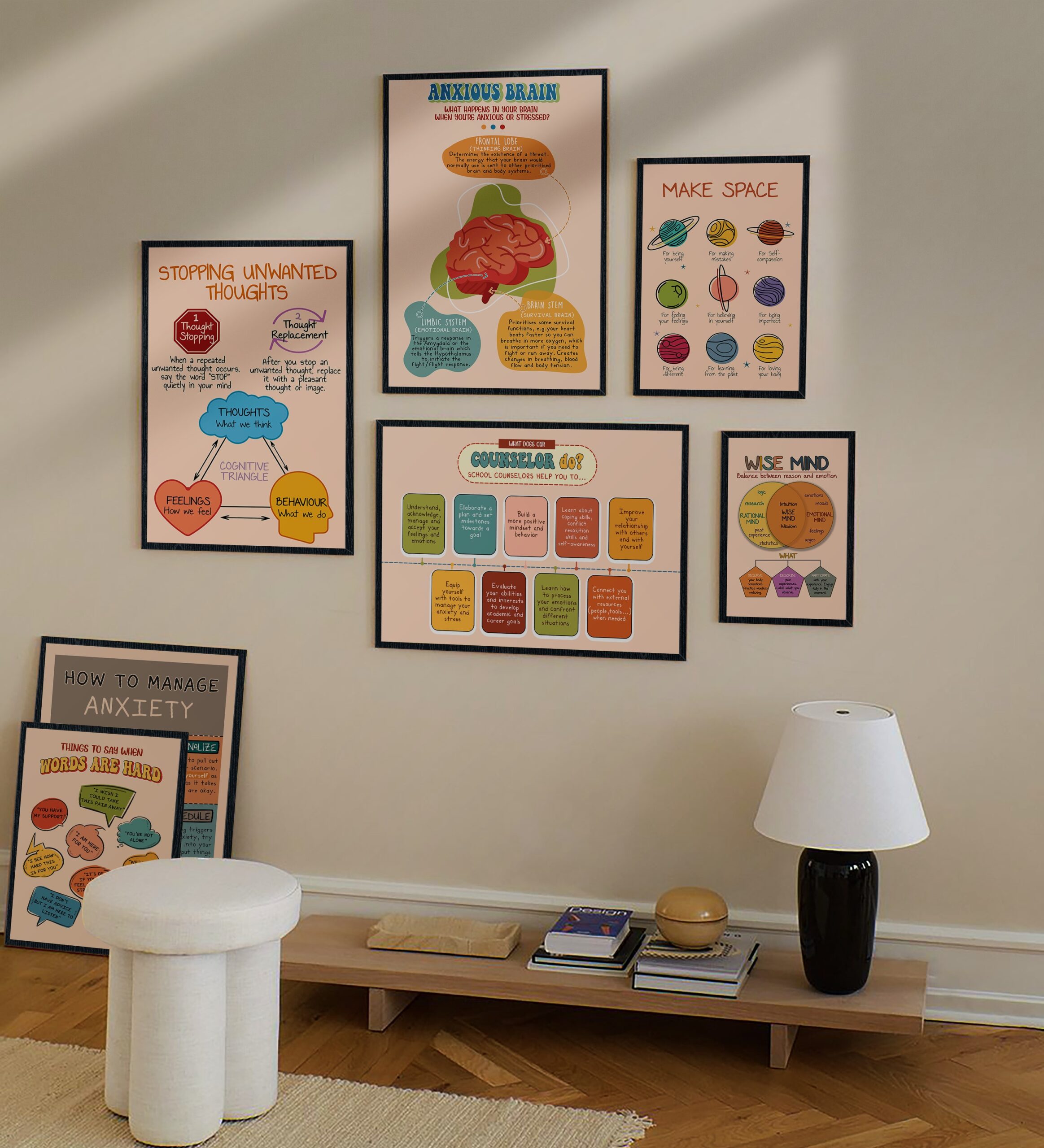 Anxious Brain Boho Mental Health Printable - Image 6