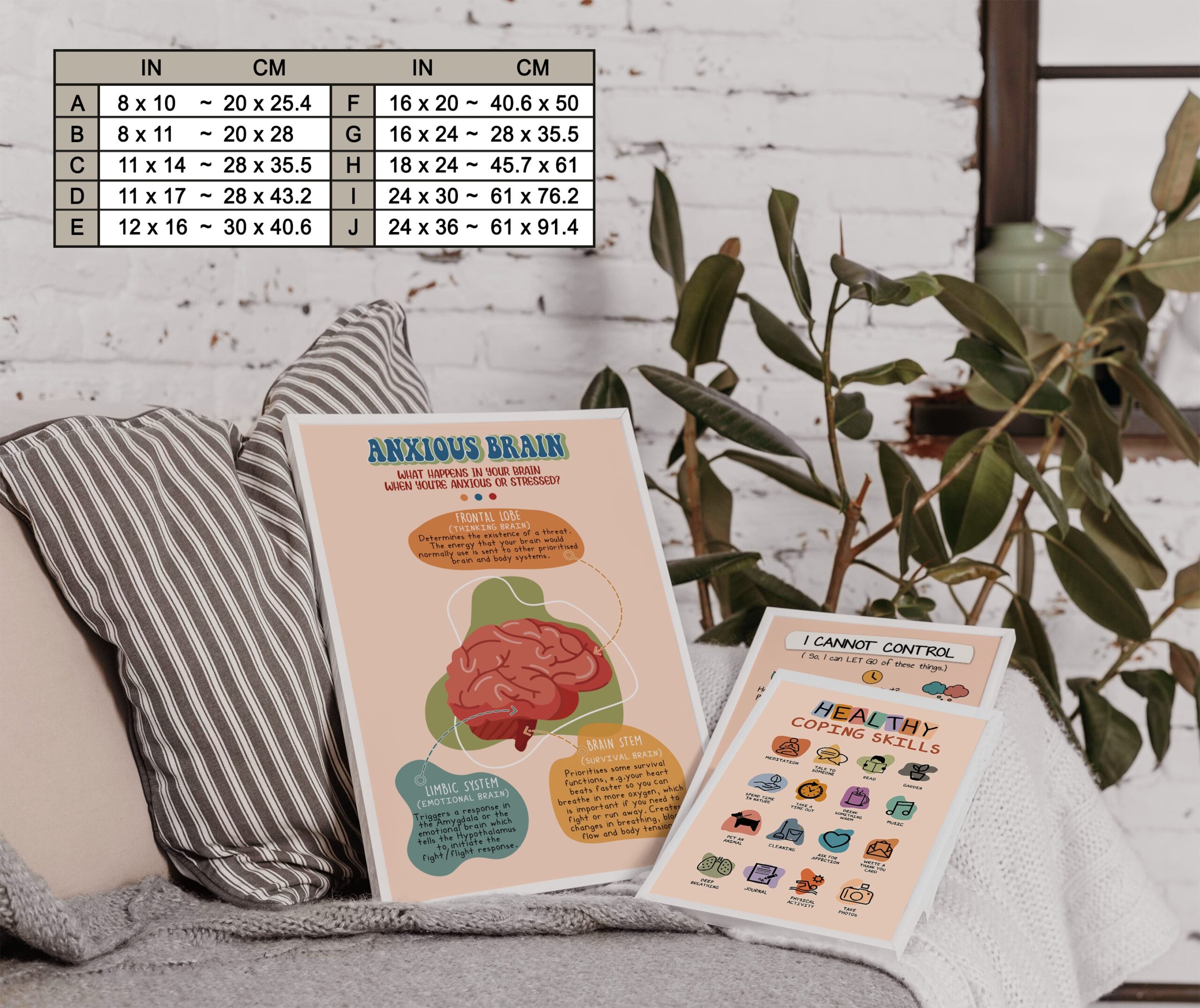 Anxious Brain Boho Mental Health Printable - Image 7