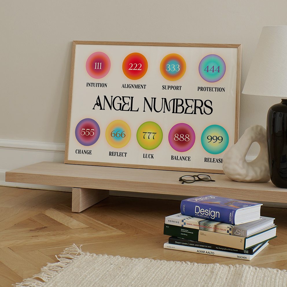 Aura Angel Numbers Energy Positive Affirmation Wall Art - Image 4