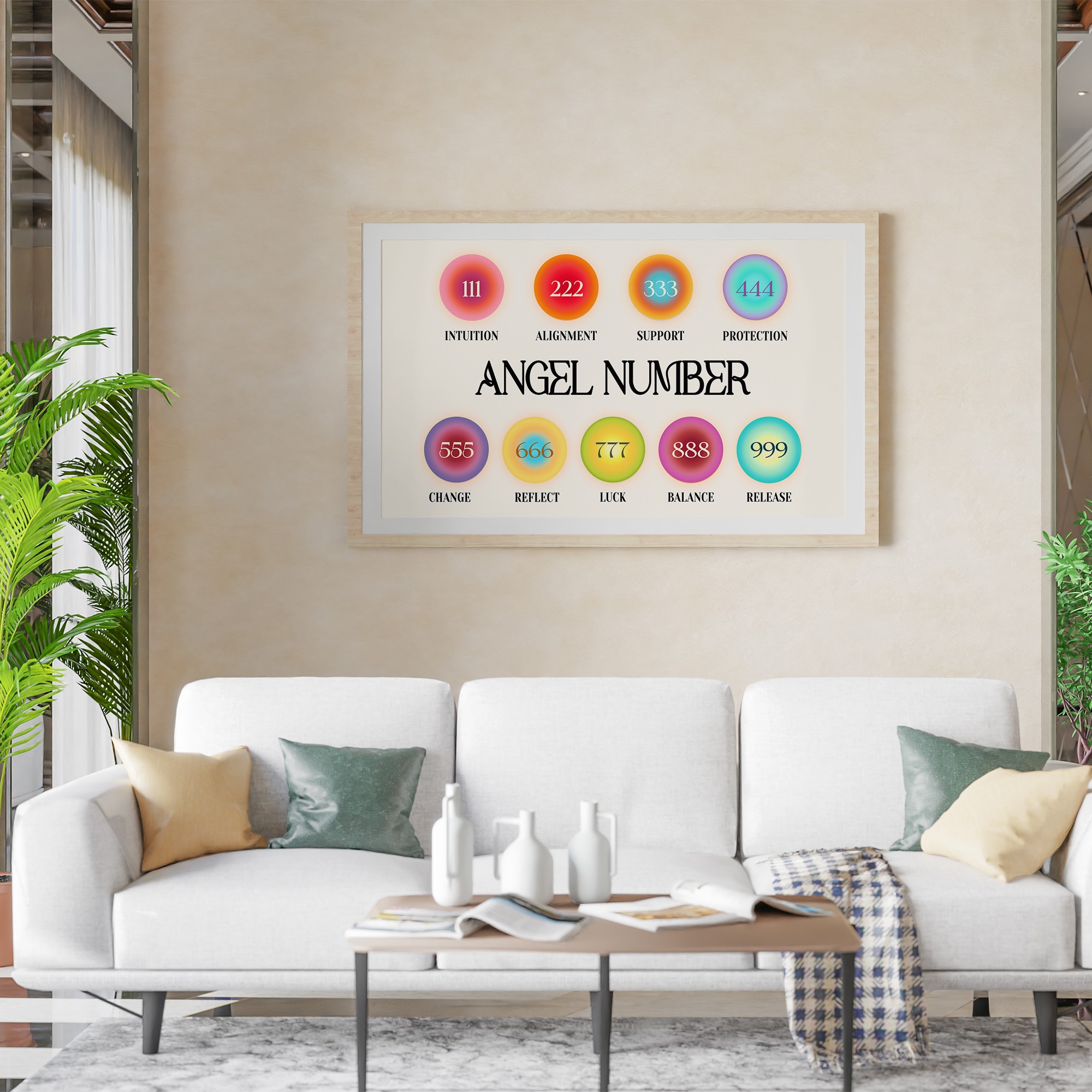 Aura Angel Numbers Energy Positive Affirmation Wall Art - Image 5