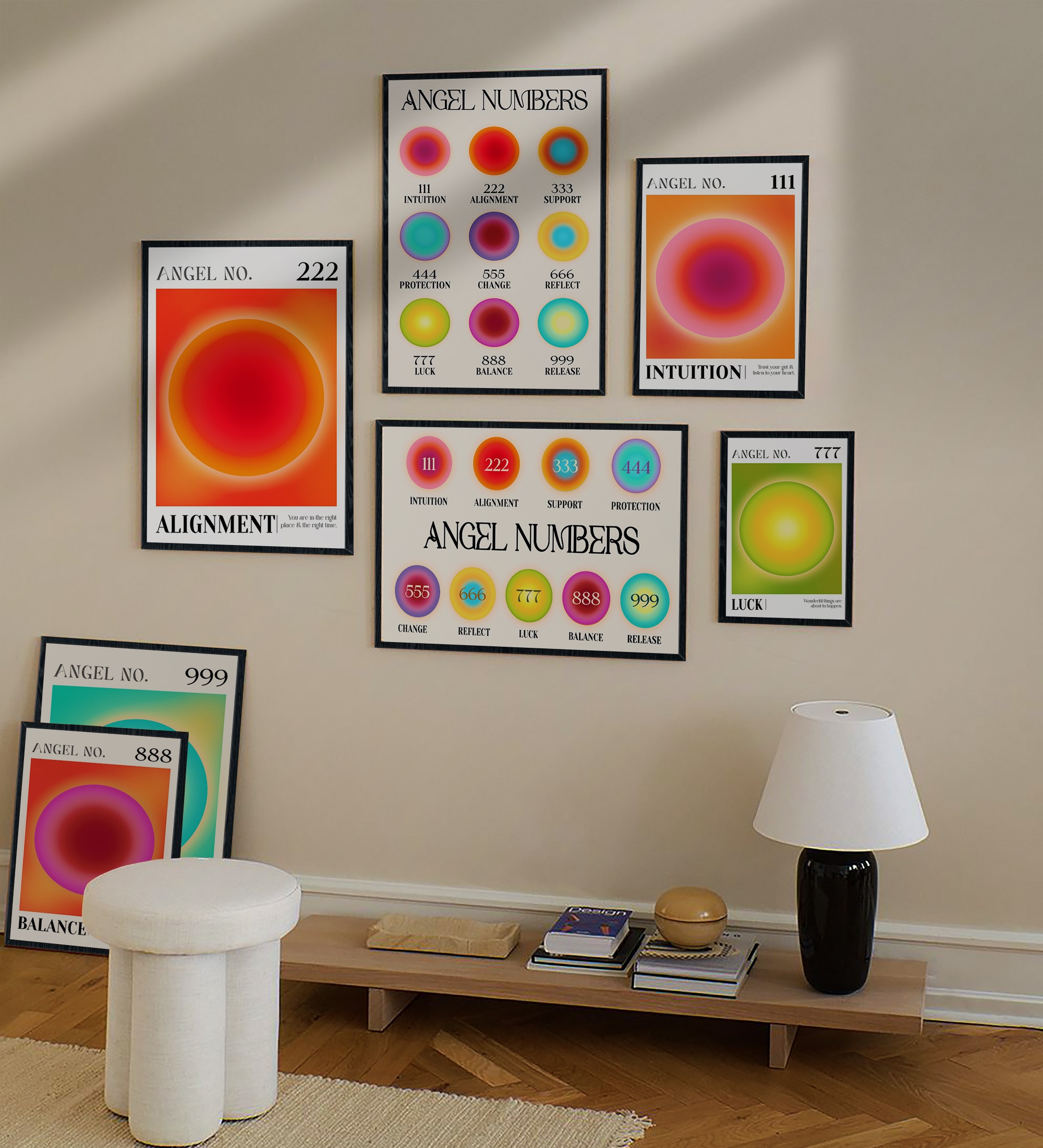 Aura Angel Numbers Energy Positive Affirmation Wall Art - Image 6