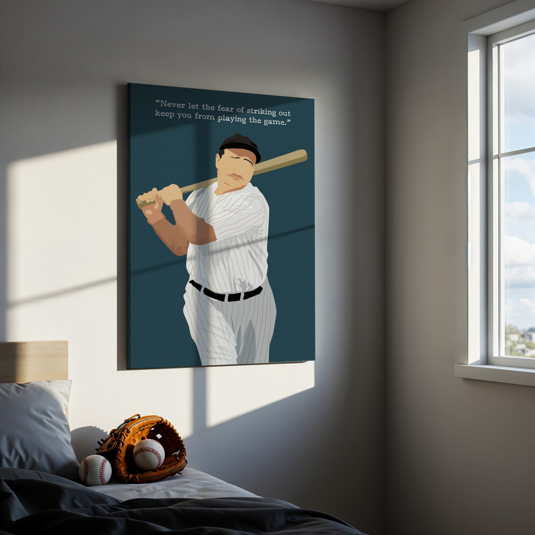 Babe Ruth Baseball Motivational Quote Wall Art - Image 3