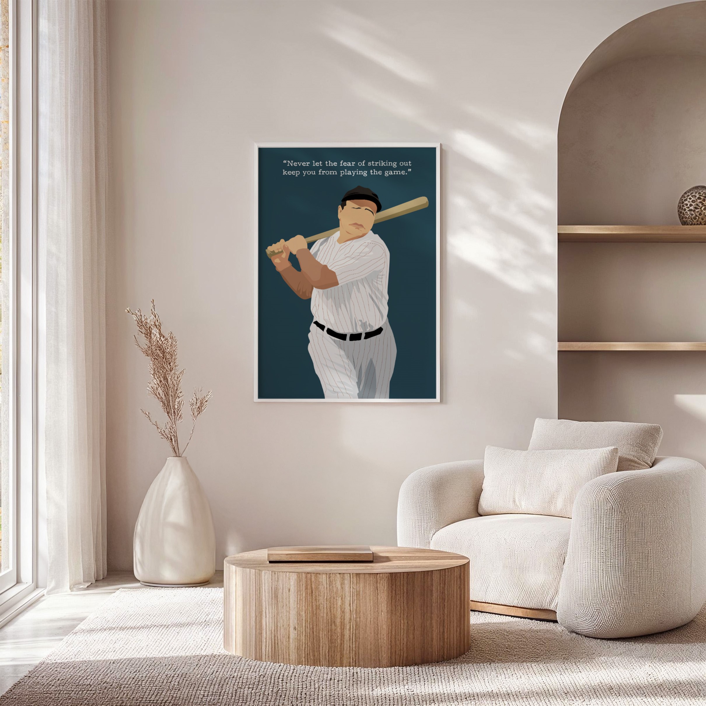 Babe Ruth Baseball Motivational Quote Wall Art - Image 7