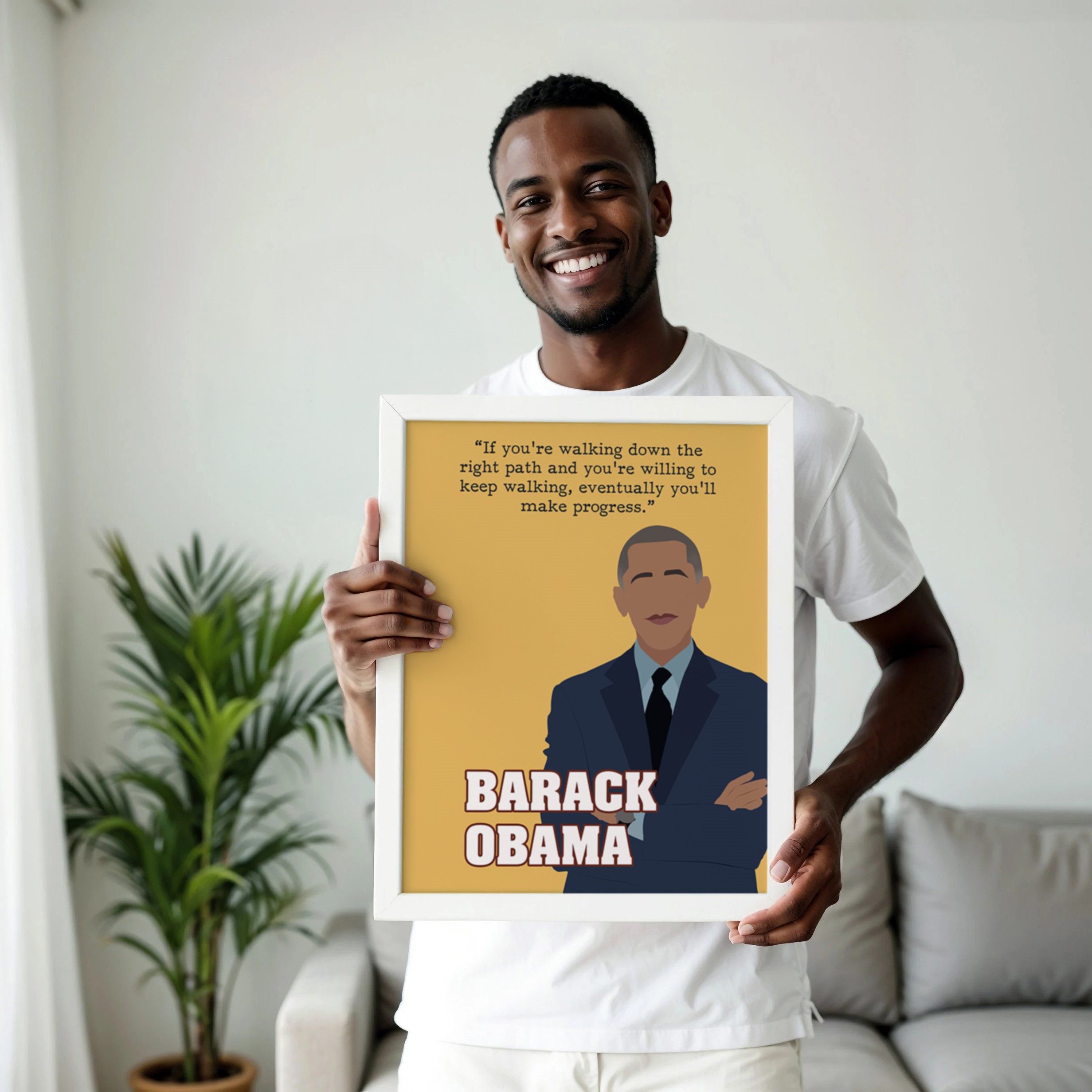 Barack Obama Men Motivational Quote Wall Art - Image 3