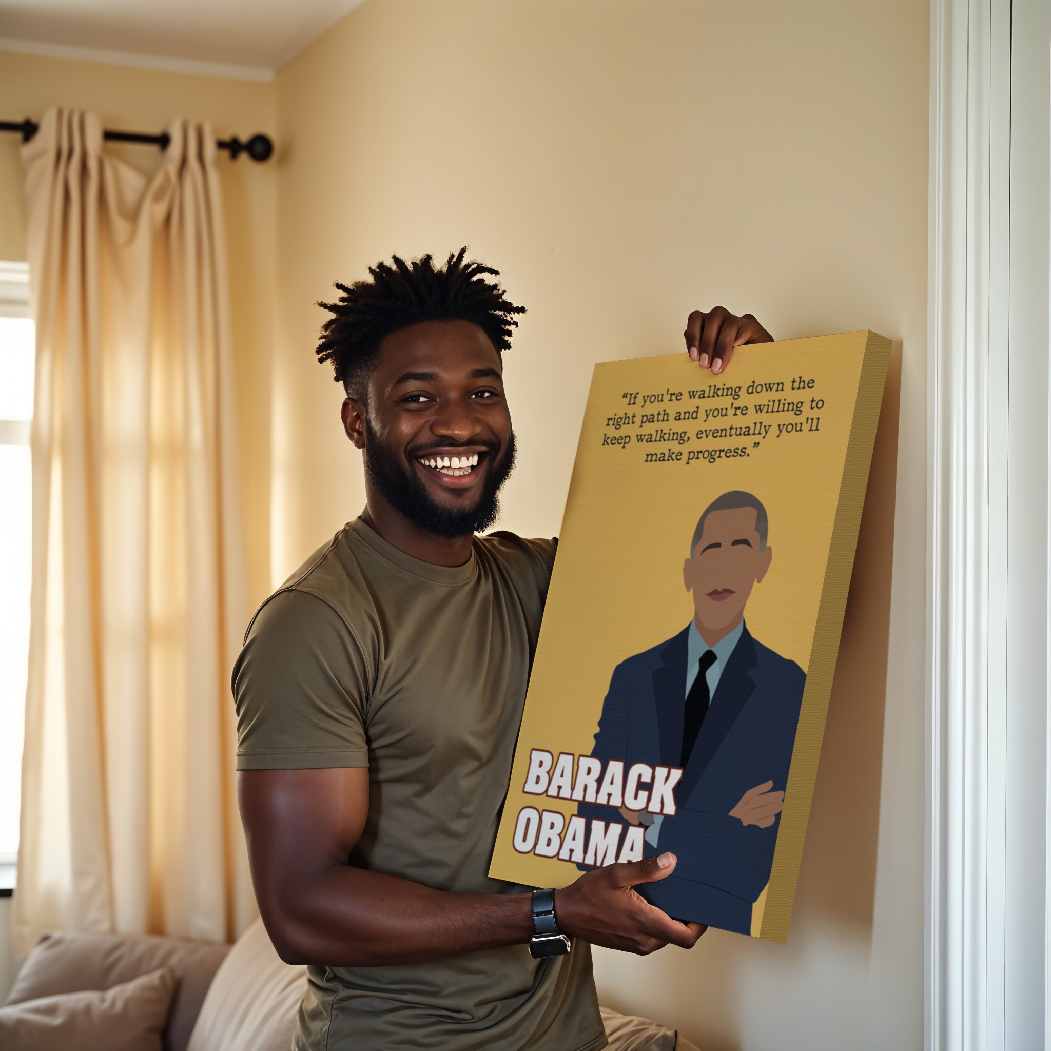 Barack Obama Men Motivational Quote Wall Art - Image 6