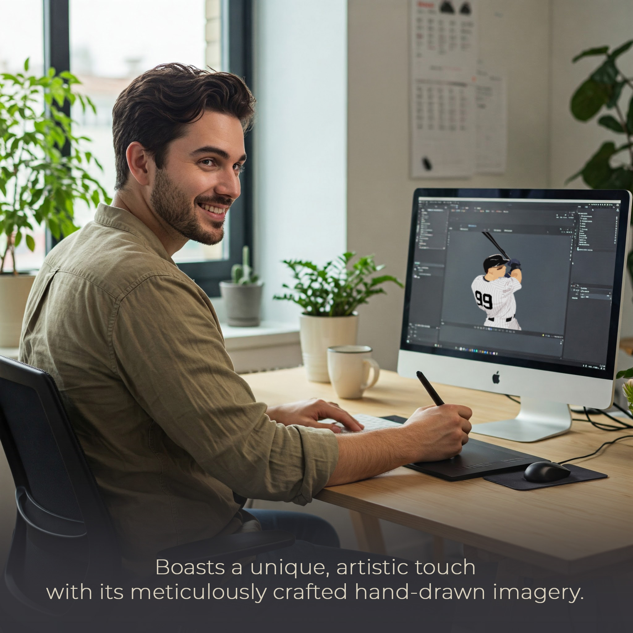 Baseball Superstars Motivational Unframed 16x20in Laminated Hand-drawn Wall Art - Image 4