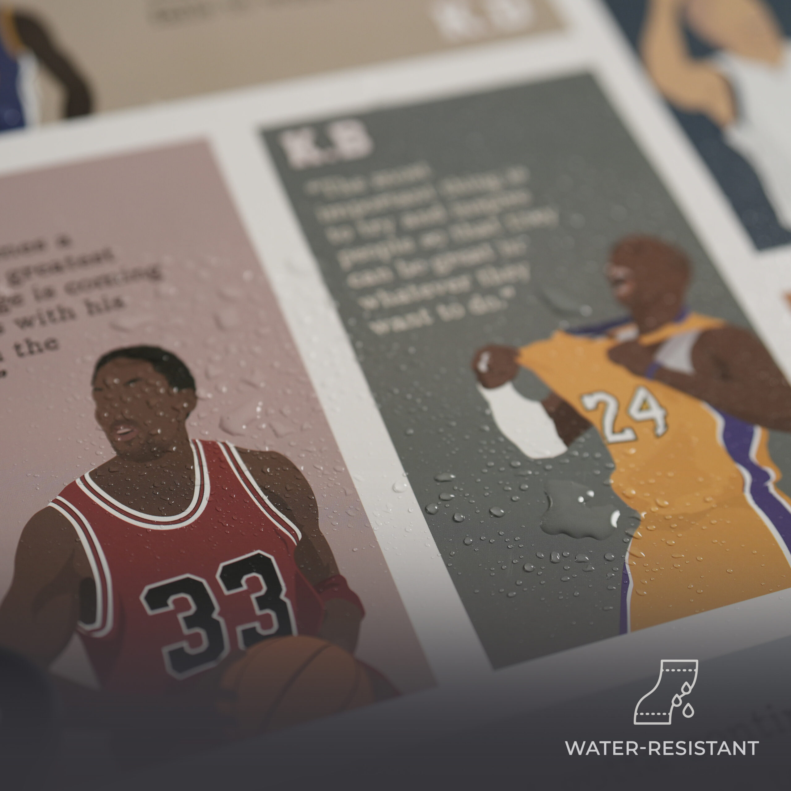 Basketball Superstars Motivational Unframed 16x20in Laminated Hand-drawn Wall Art - Image 5