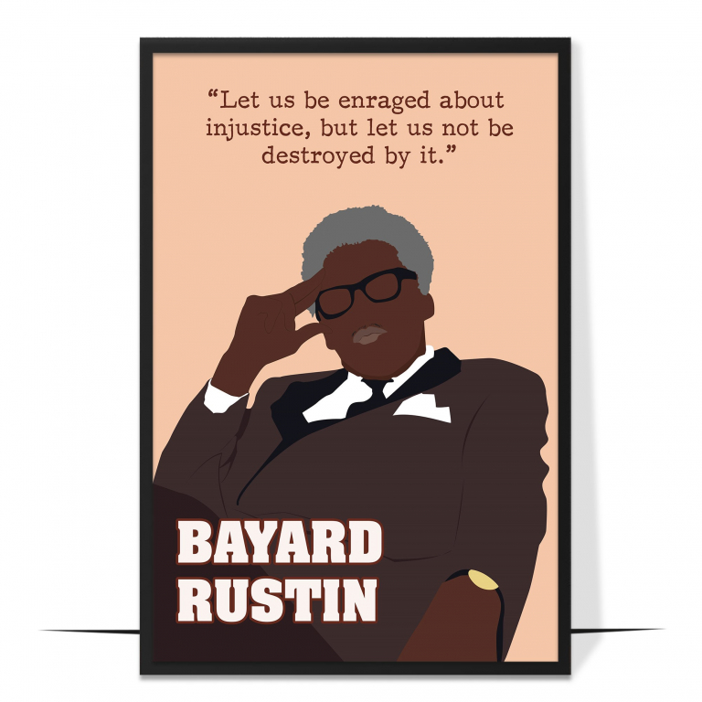 Bayard Rustin Hand-drawn Pride Wall Art