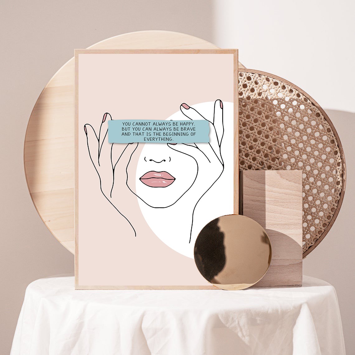 Be Brave Abstract Positive Mental Health Wall Art - Image 3